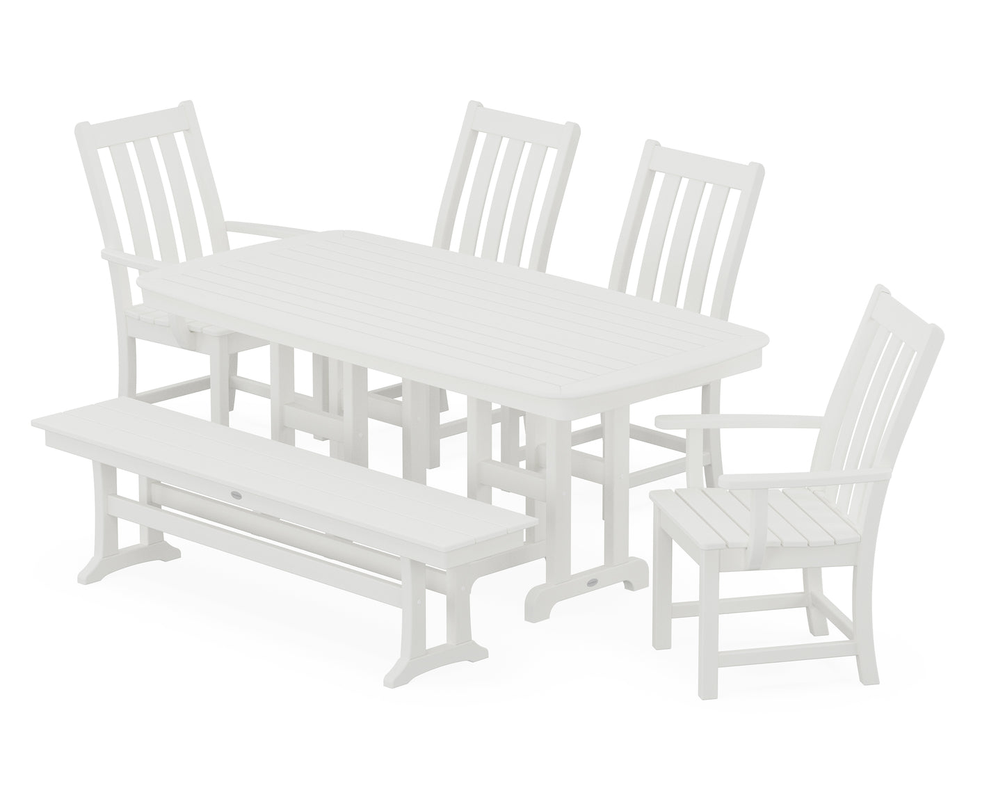 Vineyard 6-Piece Dining Set with Bench