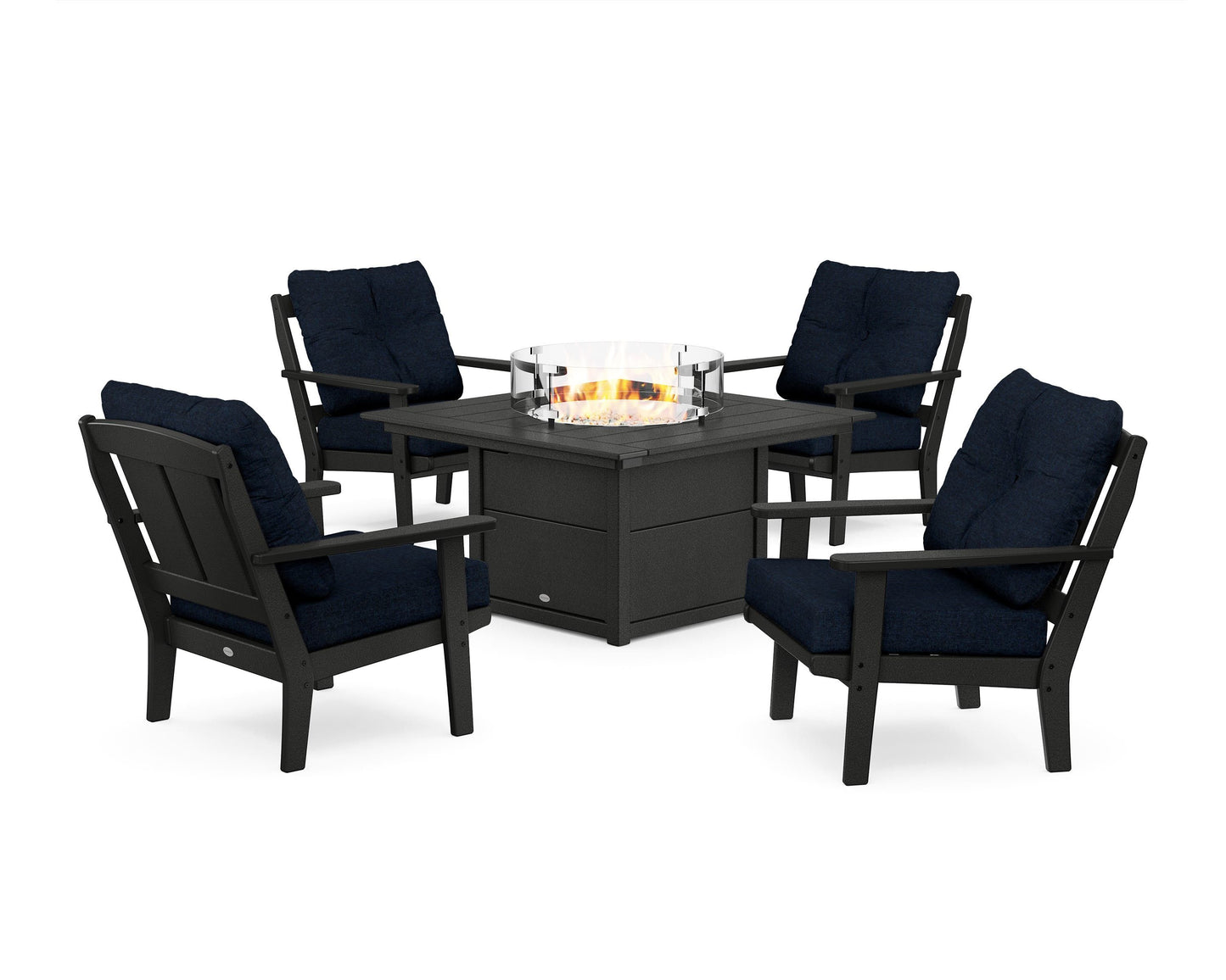 Mission 5-Piece Deep Seating Set with Fire Pit Table