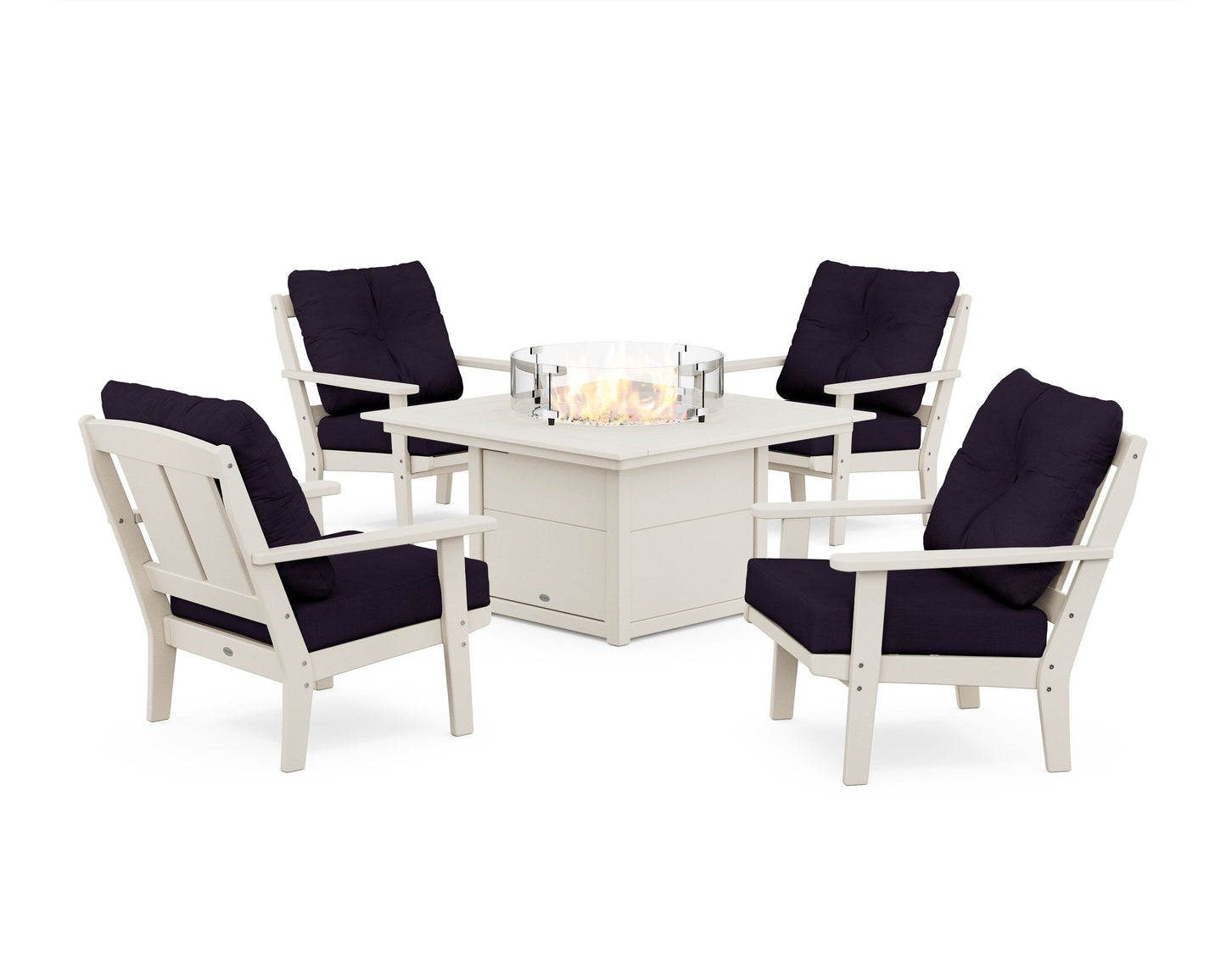 Mission 5-Piece Deep Seating Set with Fire Pit Table