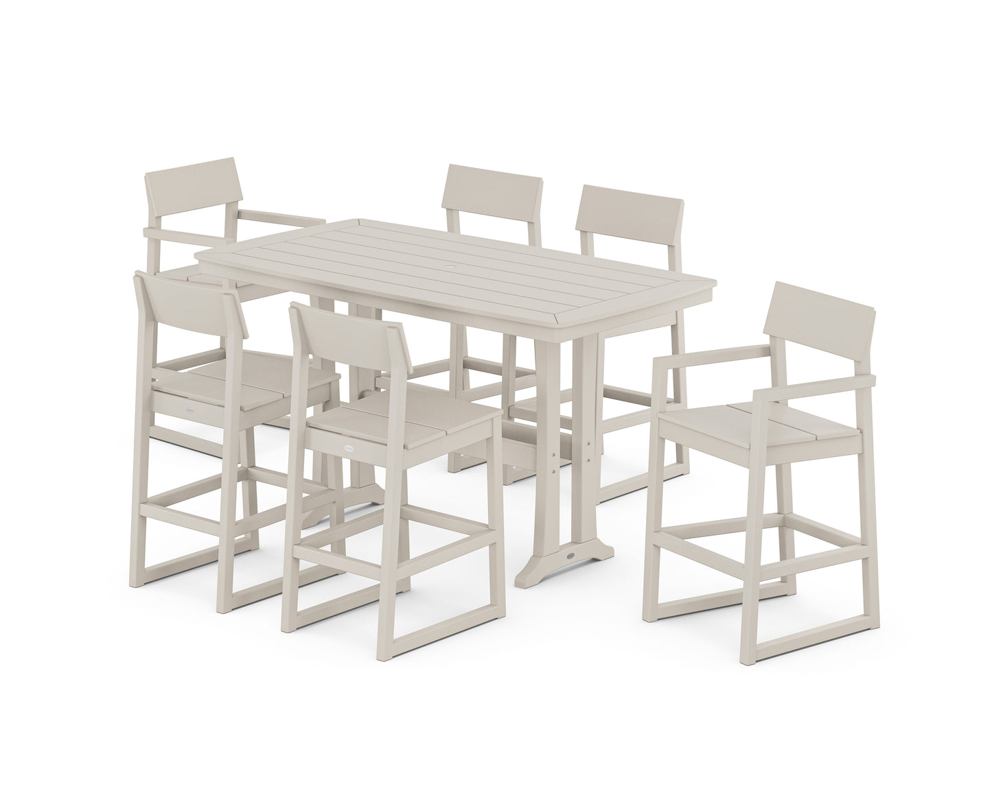EDGE 7-Piece Bar Set with Trestle Legs