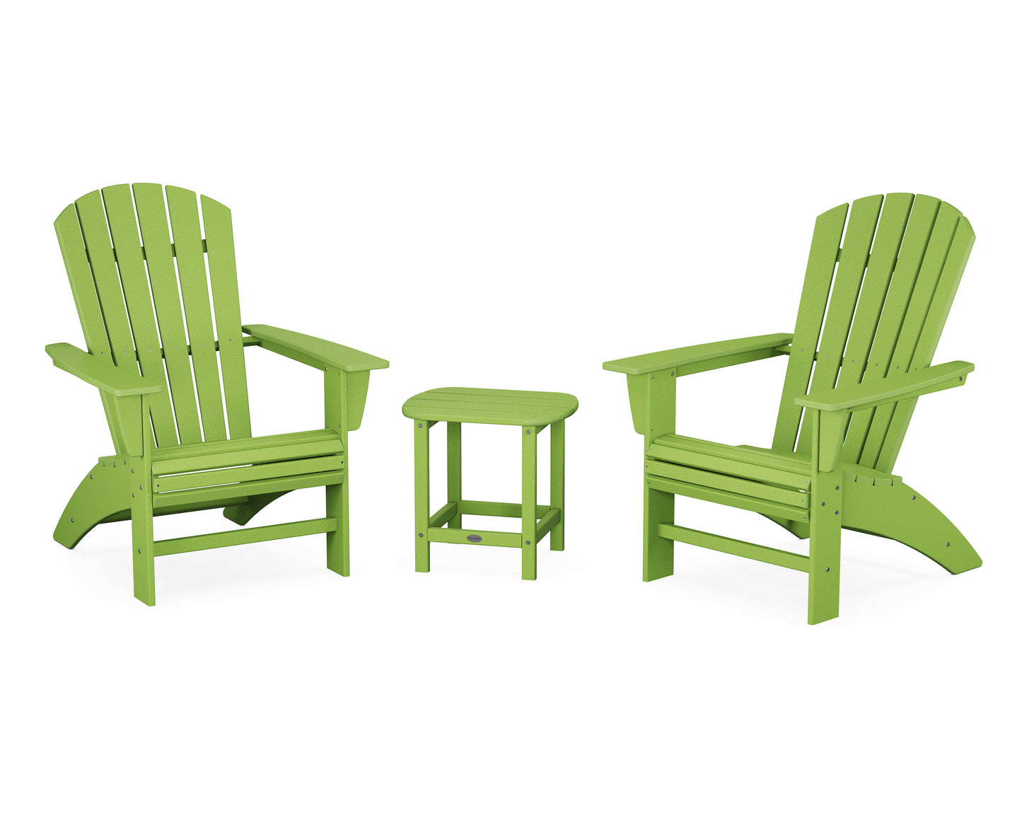 Nautical 3-Piece Curveback Adirondack Set