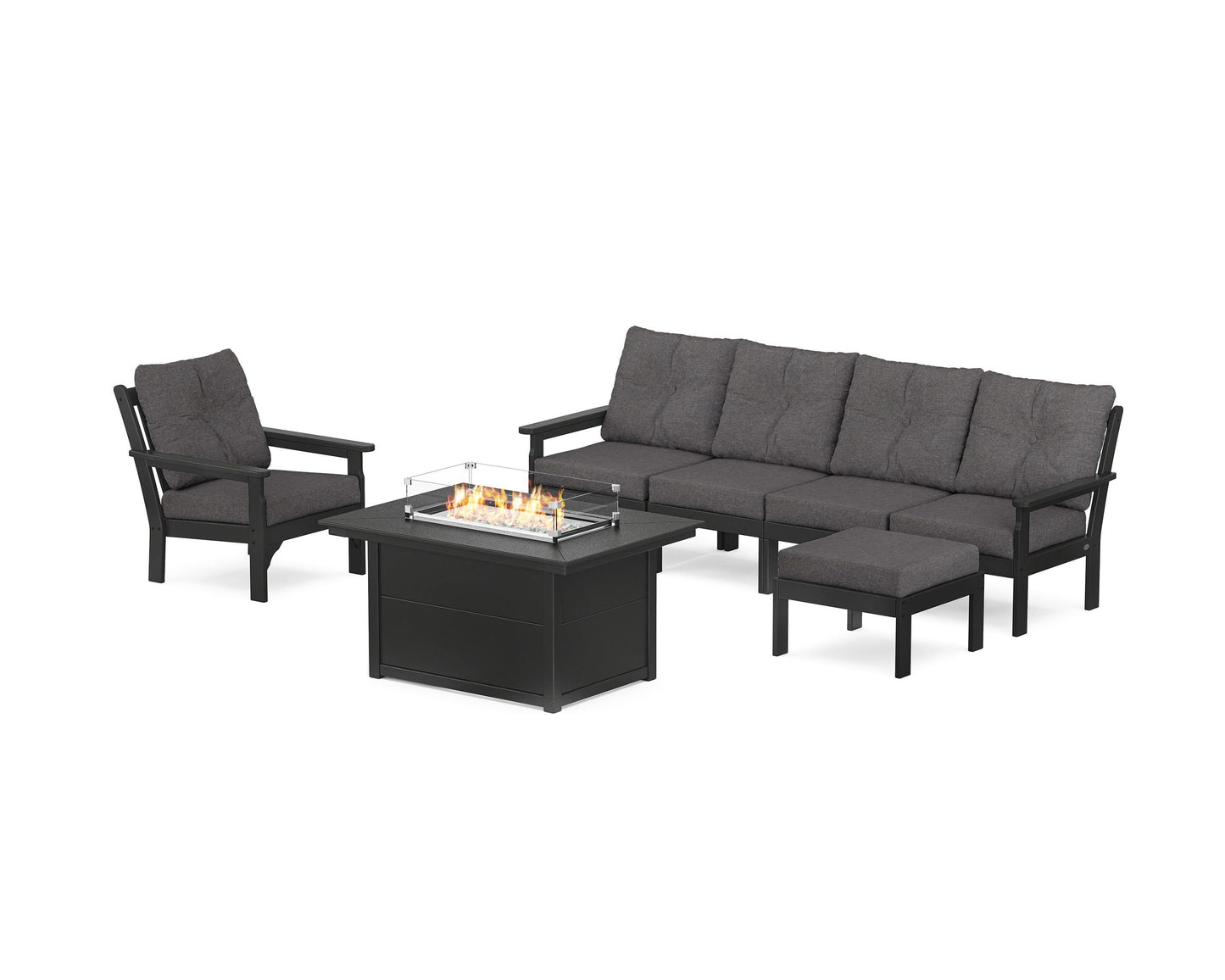 Vineyard Sectional Lounge and Fire Pit Set