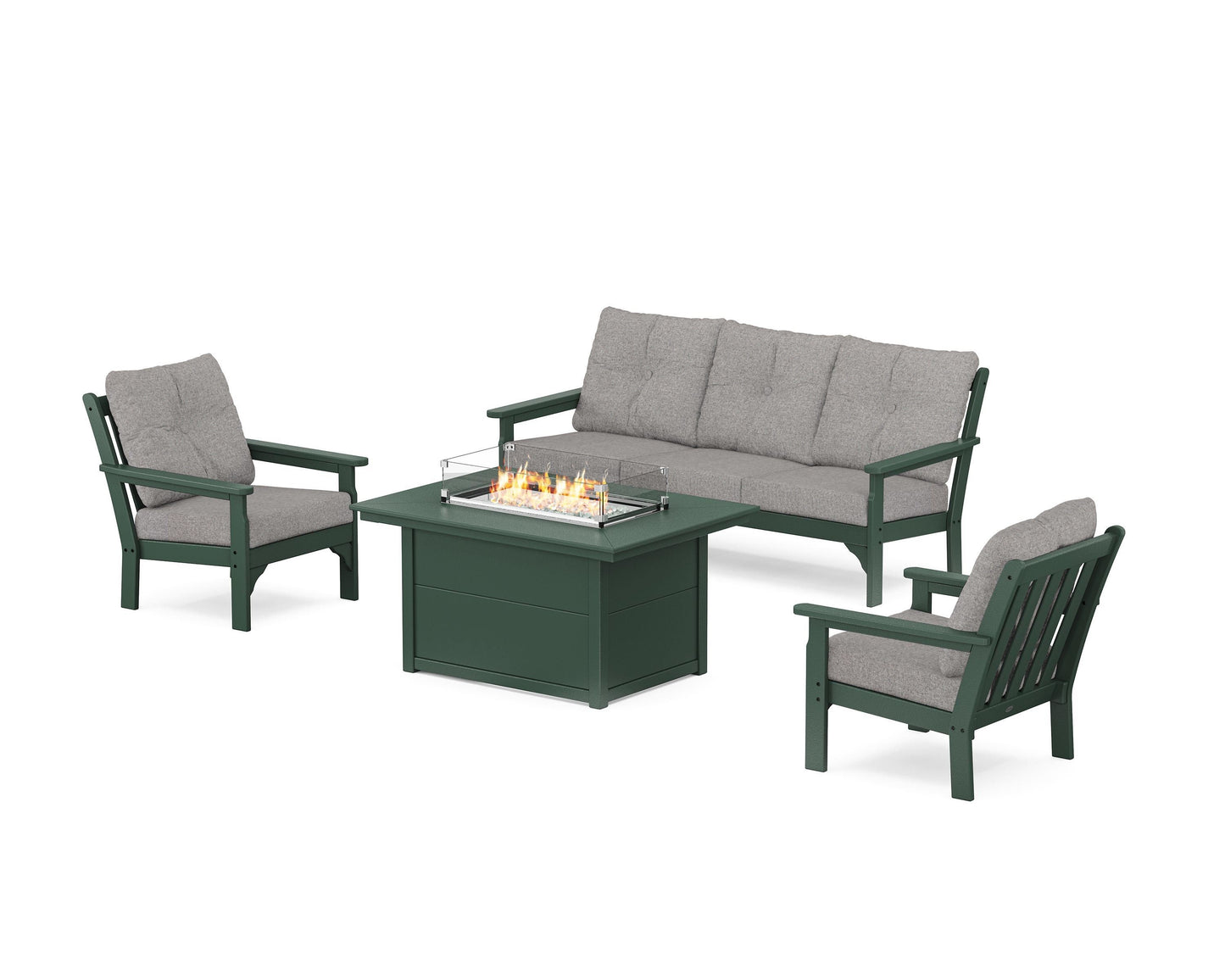 Vineyard Deep Seating Fire Pit Table Set