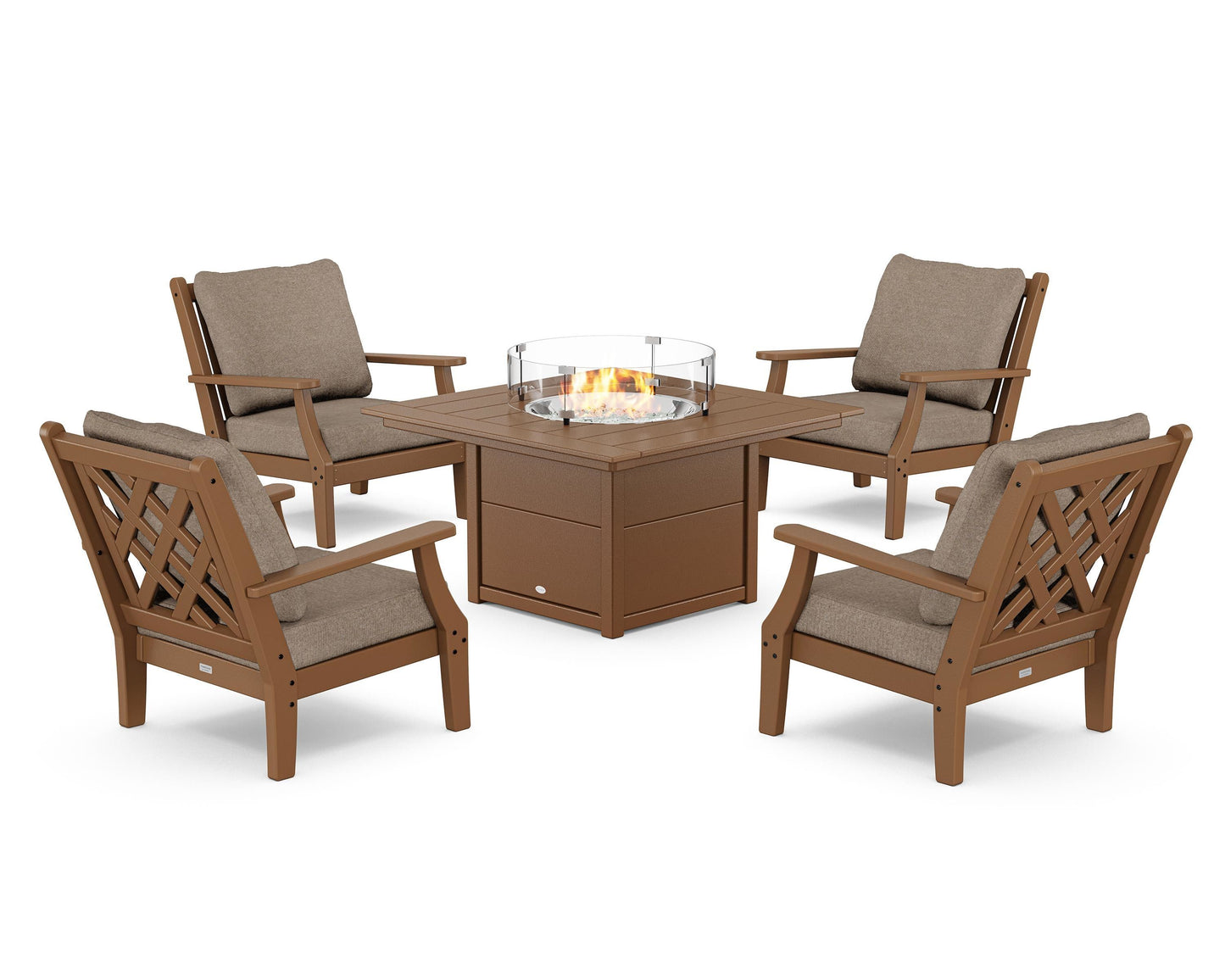 Wovendale 5-Piece Deep Seating Set with Fire Pit Table