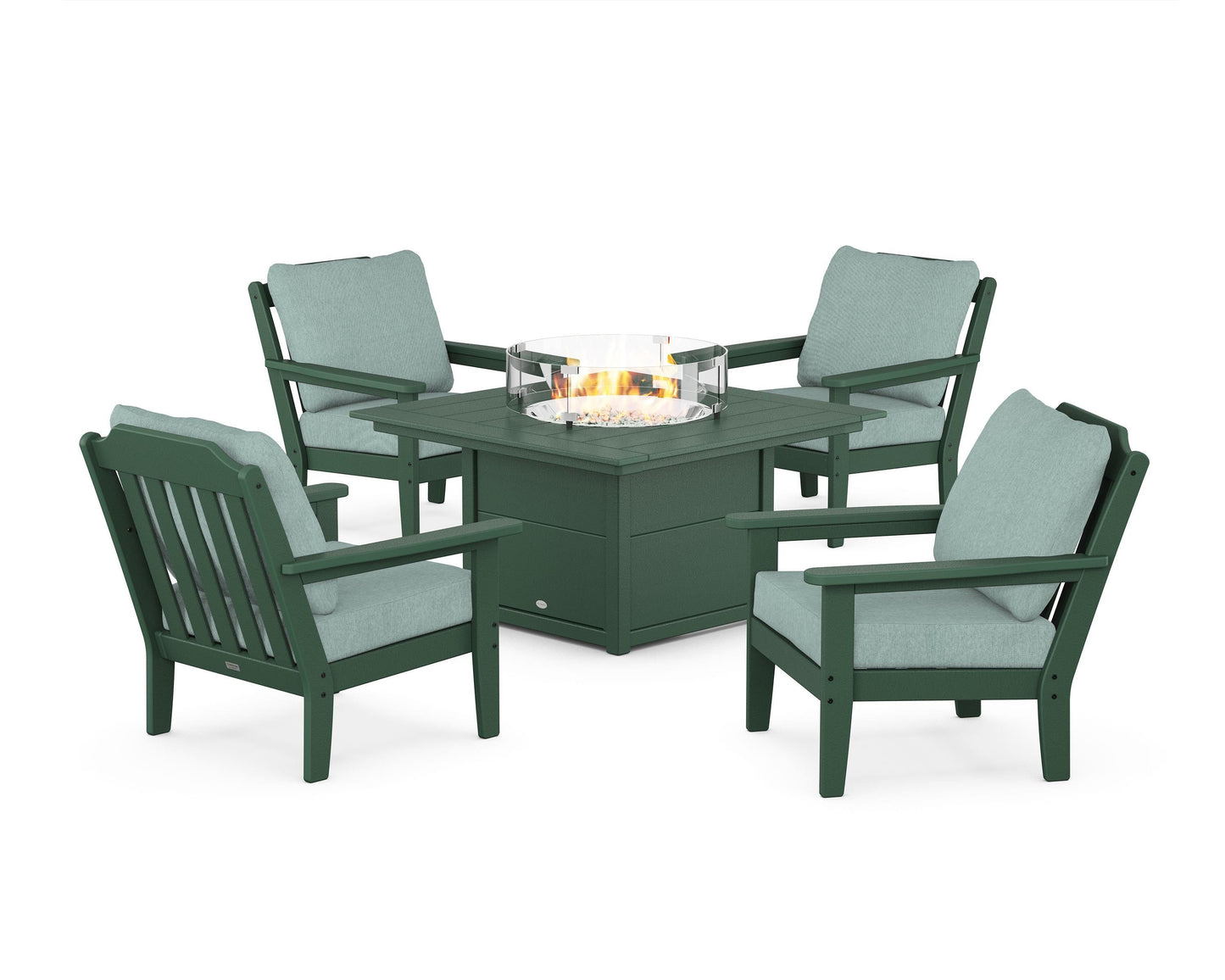 Cottage 5-Piece Deep Seating Set with Fire Pit Table