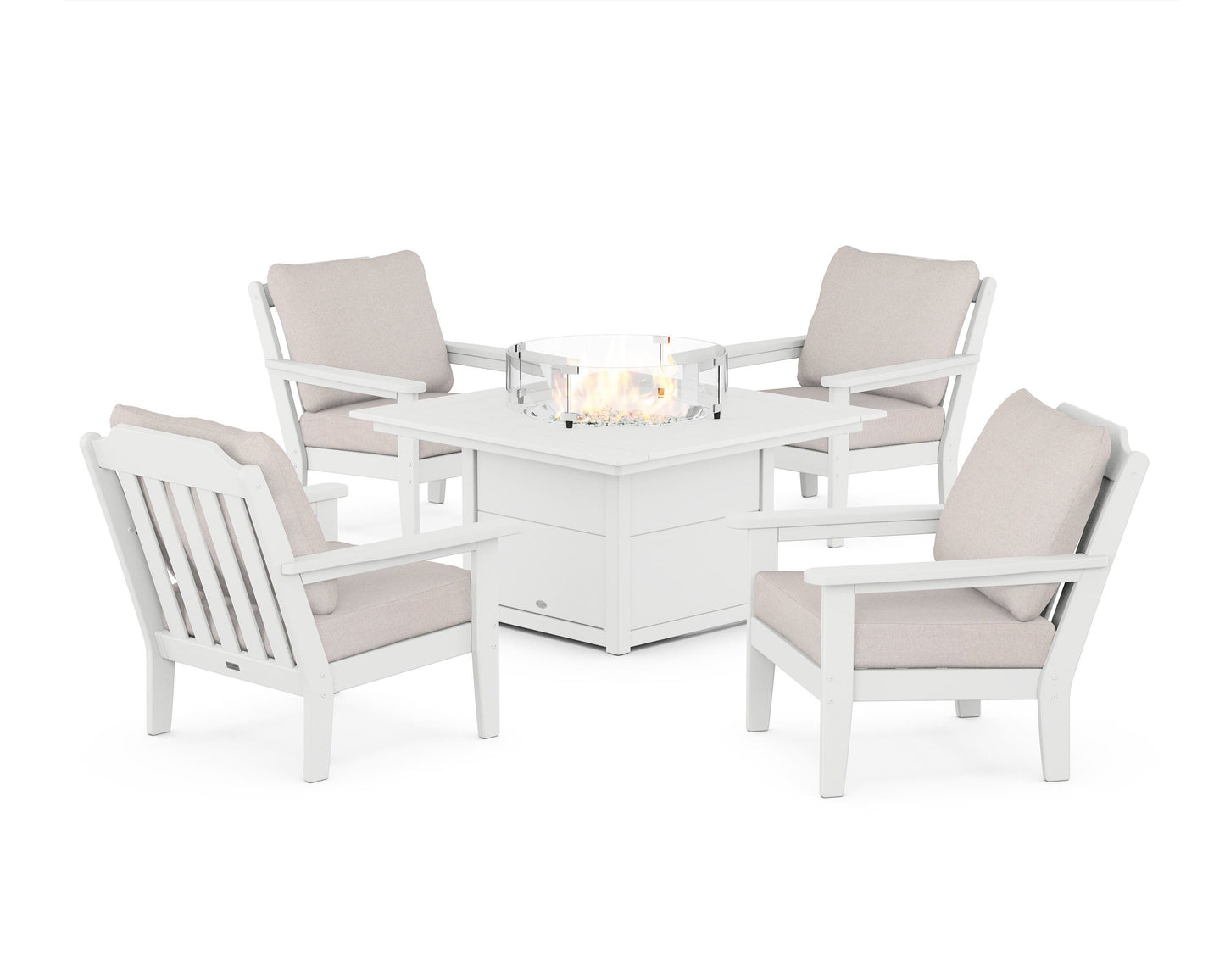 Cottage 5-Piece Deep Seating Set with Fire Pit Table
