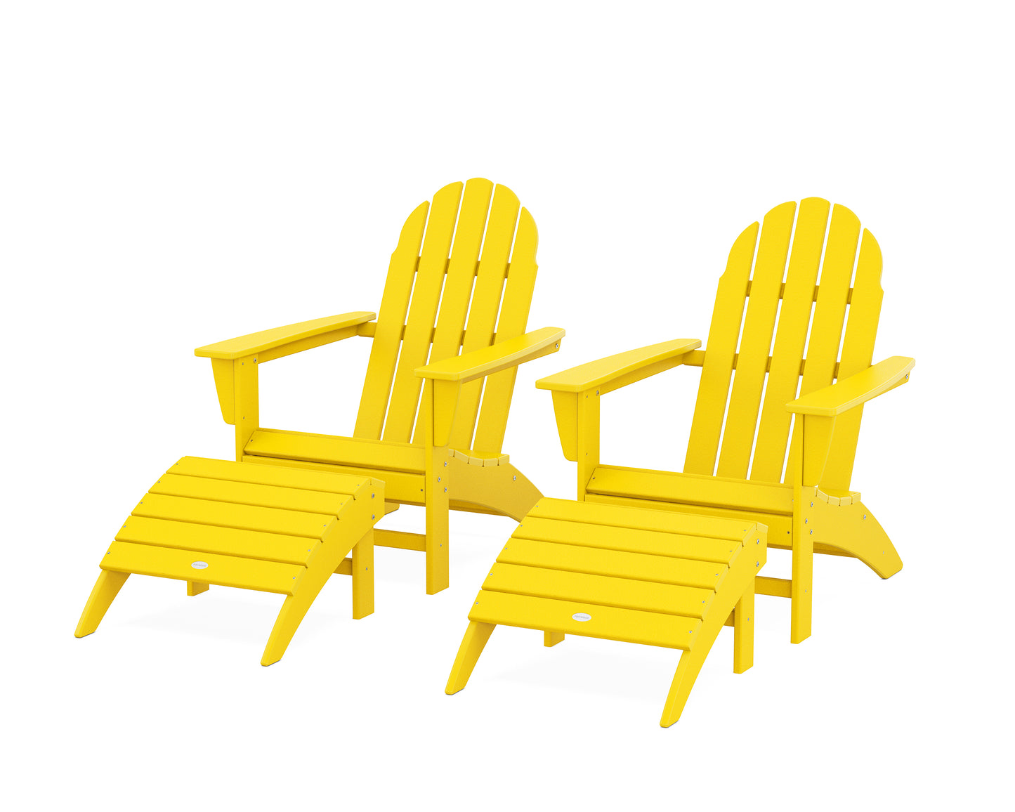 Vineyard Adirondack Chair 4-Piece Set with Ottomans