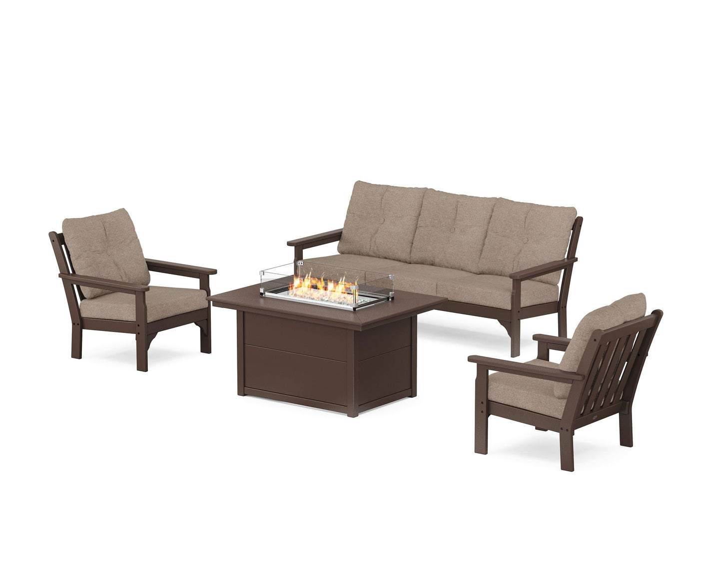 Vineyard Deep Seating Fire Pit Table Set
