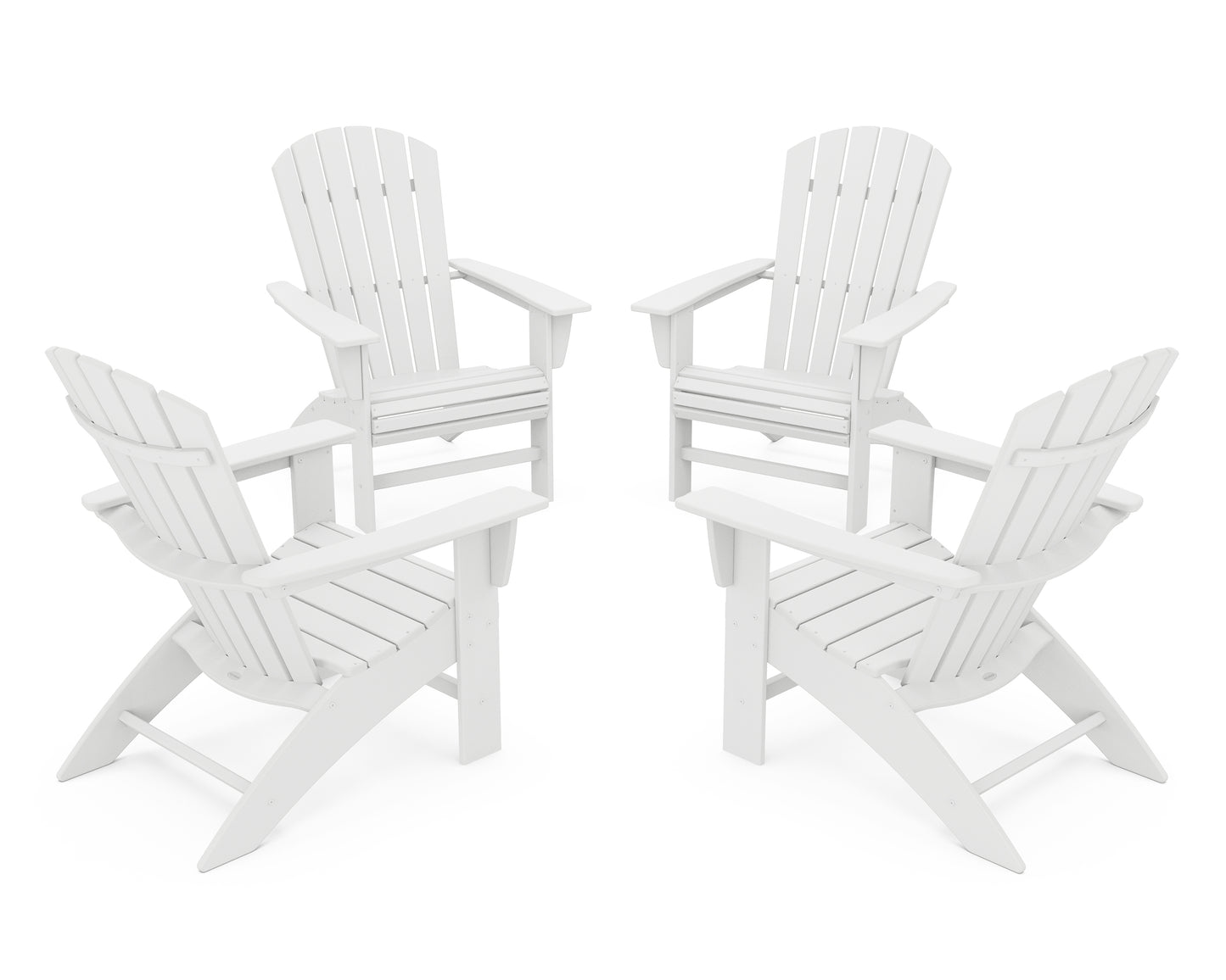 4-Piece Nautical Curveback Adirondack Chair Conversation Set