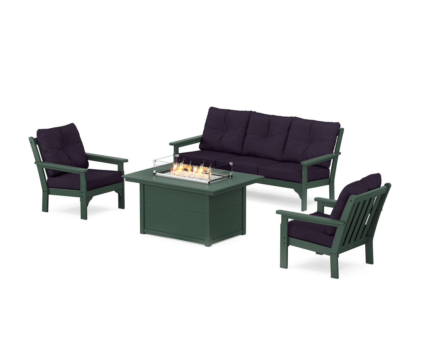 Vineyard Deep Seating Fire Pit Table Set