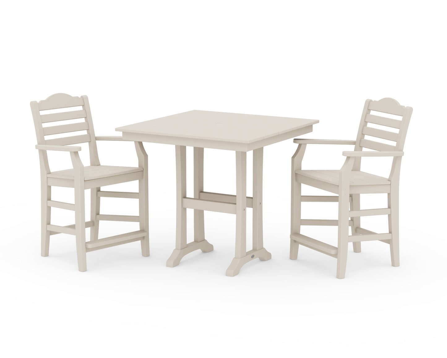 Savannah 3-Piece Farmhouse Counter Set with Trestle Legs