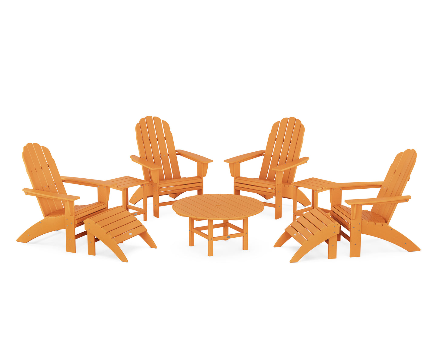 Vineyard Curveback Adirondack Chair 9-Piece Conversation Set