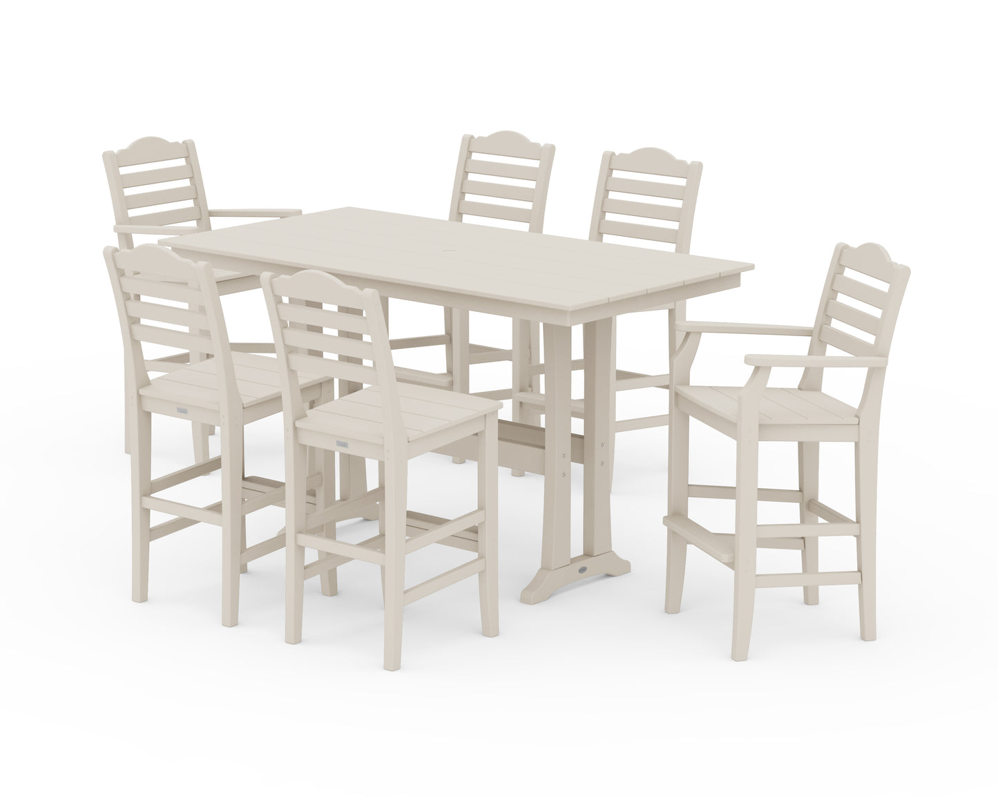 Savannah 7-Piece Farmhouse Bar Set with Trestle Legs