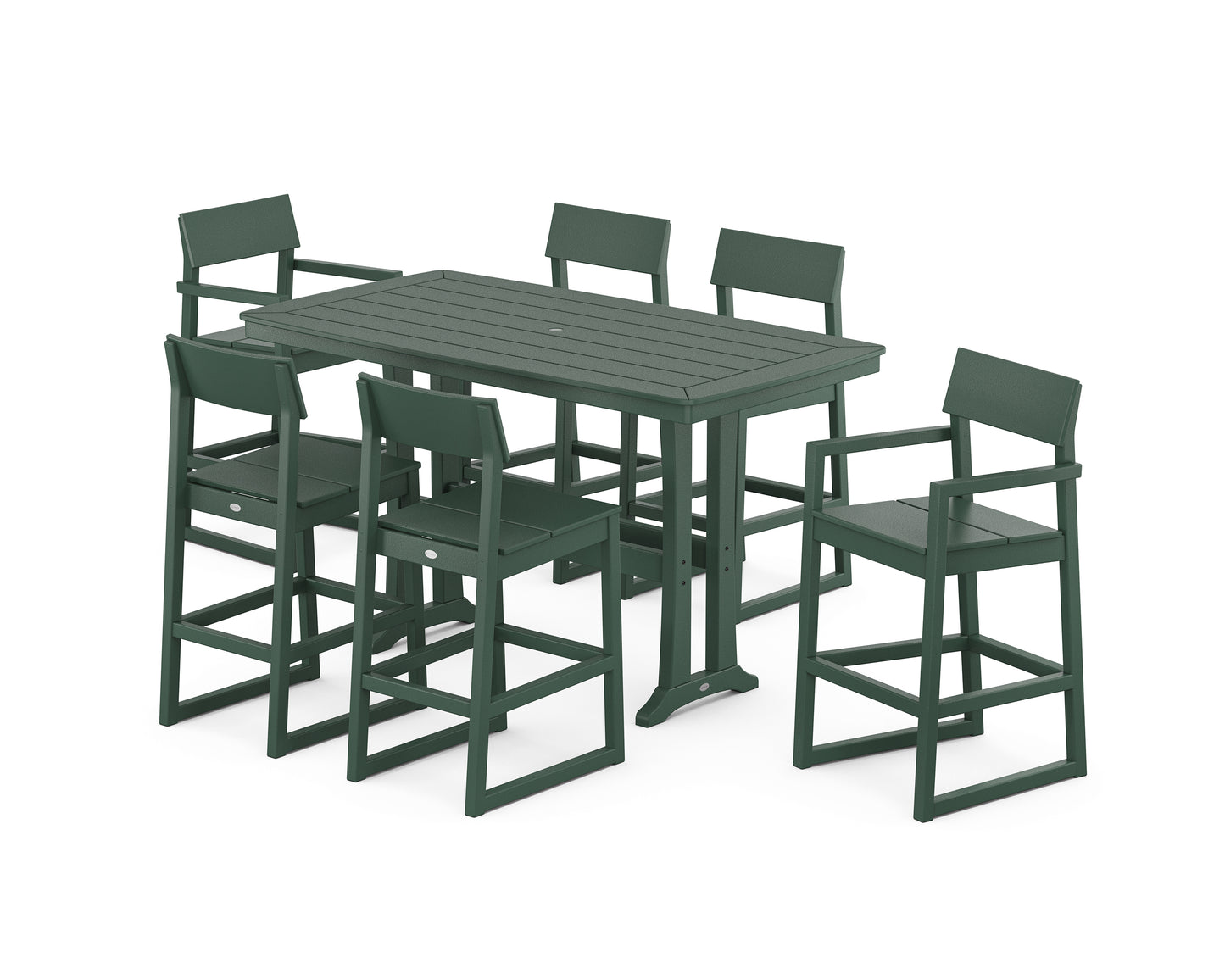 EDGE 7-Piece Bar Set with Trestle Legs