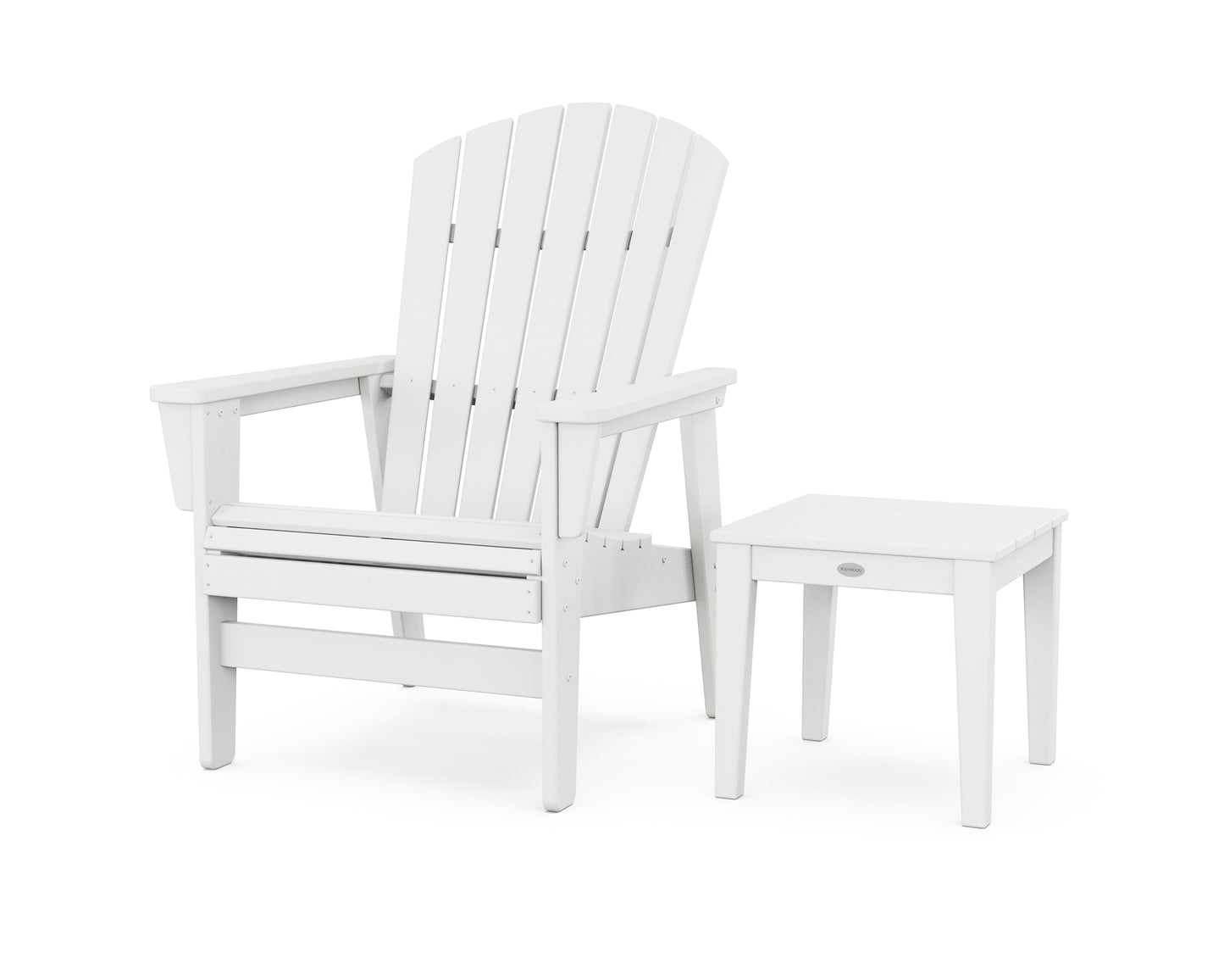 Nautical Grand Upright Adirondack Chair with Side Table