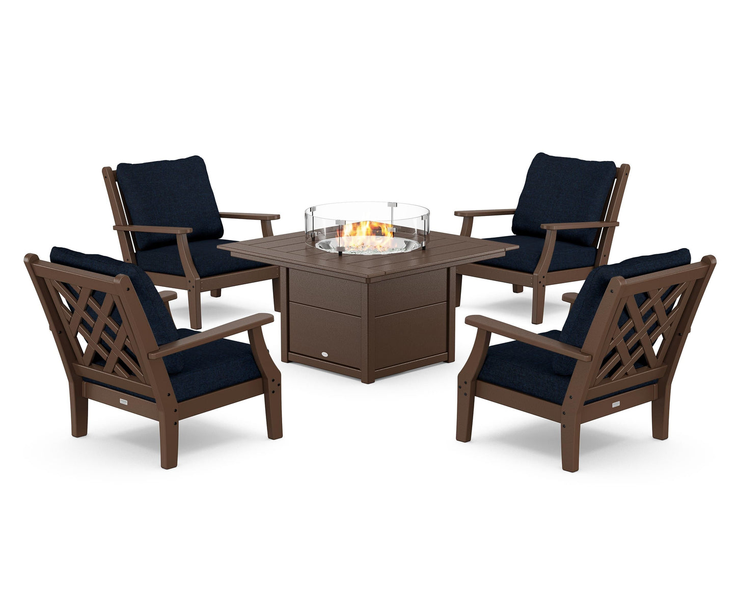 Wovendale 5-Piece Deep Seating Set with Fire Pit Table