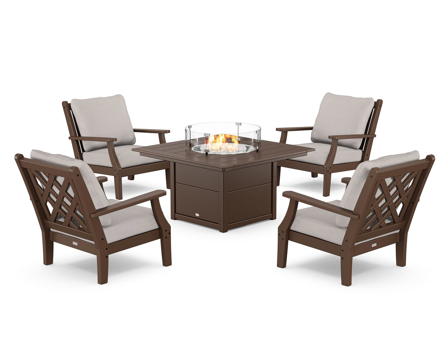 Wovendale 5-Piece Deep Seating Set with Fire Pit Table