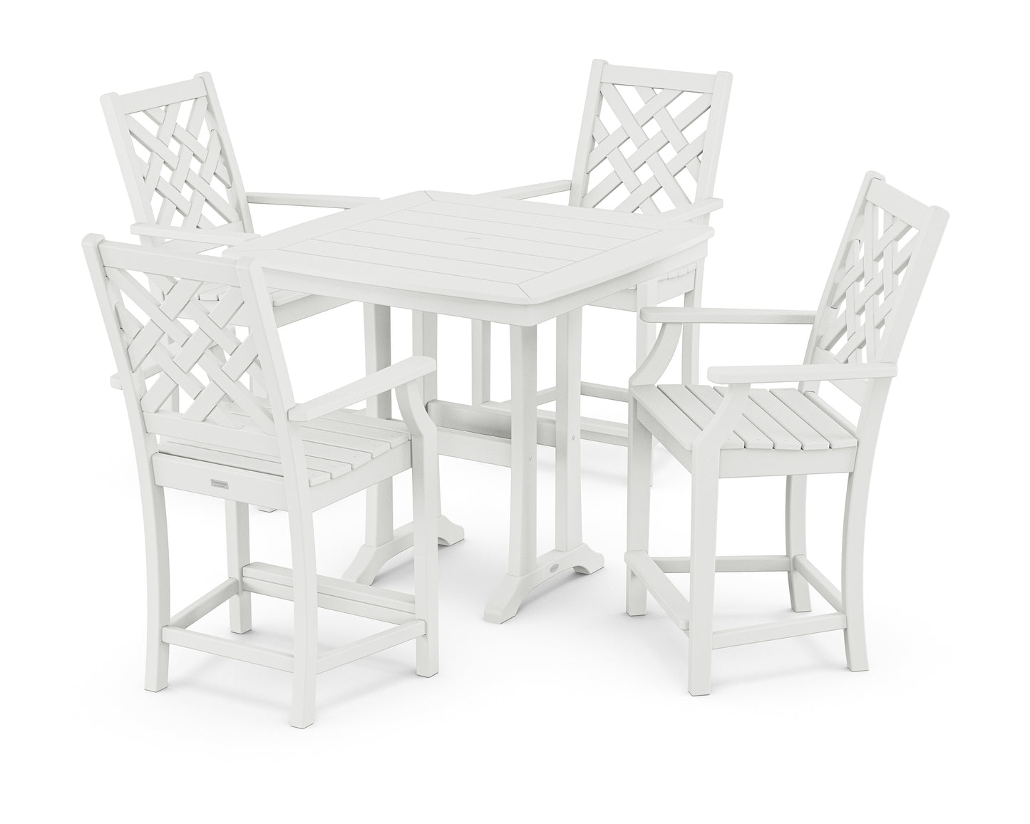 Wovendale 5-Piece Counter Set with Trestle Legs