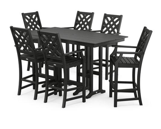 Wovendale Arm Chair 7-Piece Farmhouse Bar Set