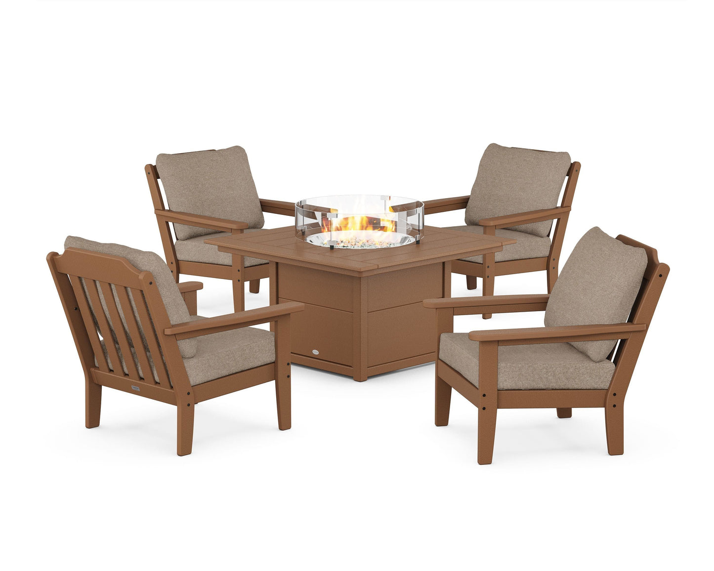 Cottage 5-Piece Deep Seating Set with Fire Pit Table