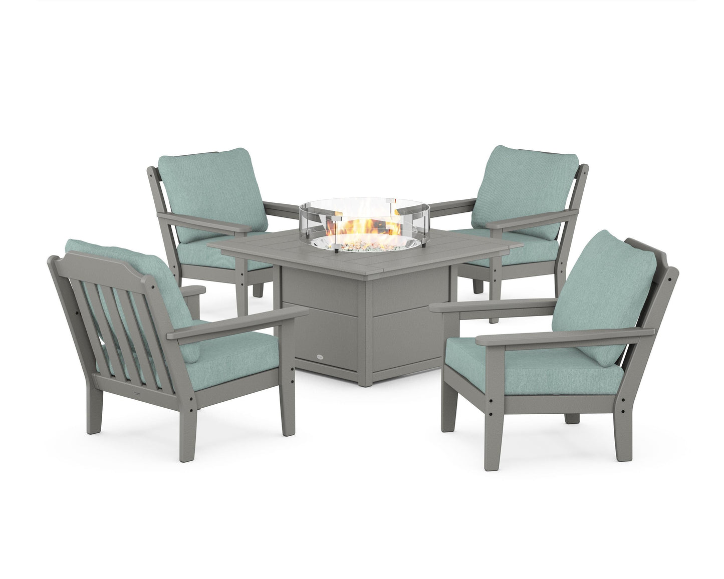 Cottage 5-Piece Deep Seating Set with Fire Pit Table