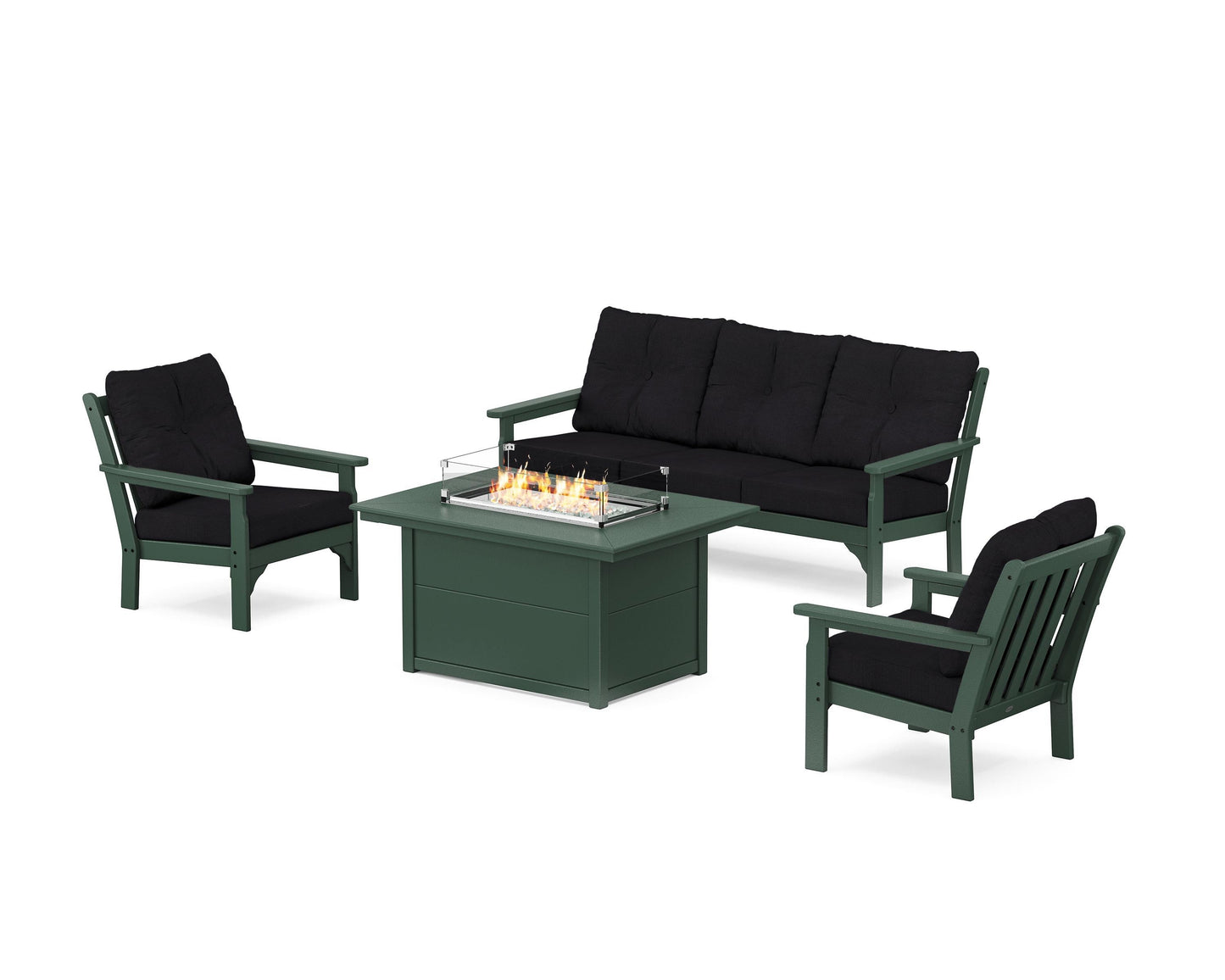 Vineyard Deep Seating Fire Pit Table Set