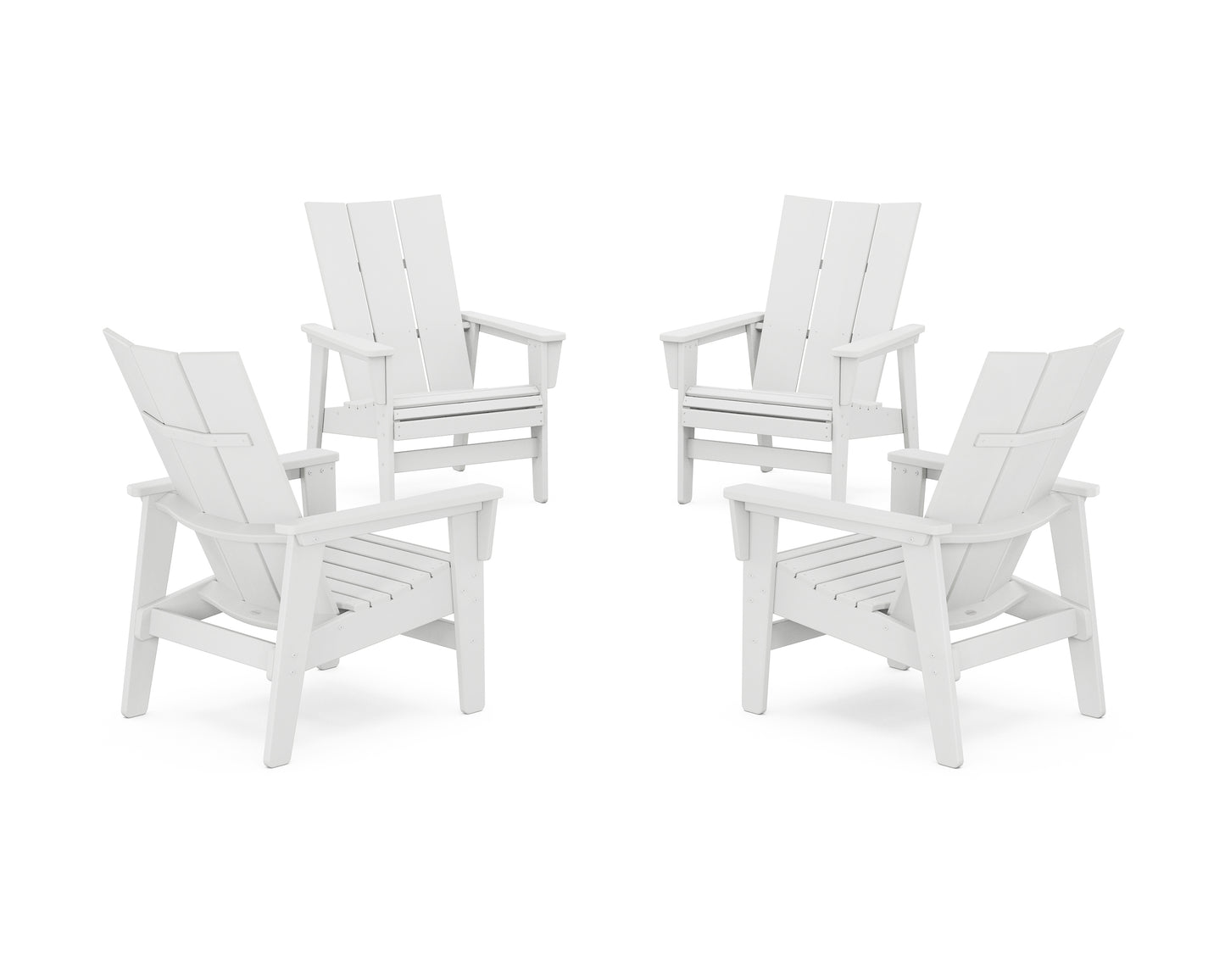 4-Piece Modern Grand Upright Adirondack Chair Conversation Set
