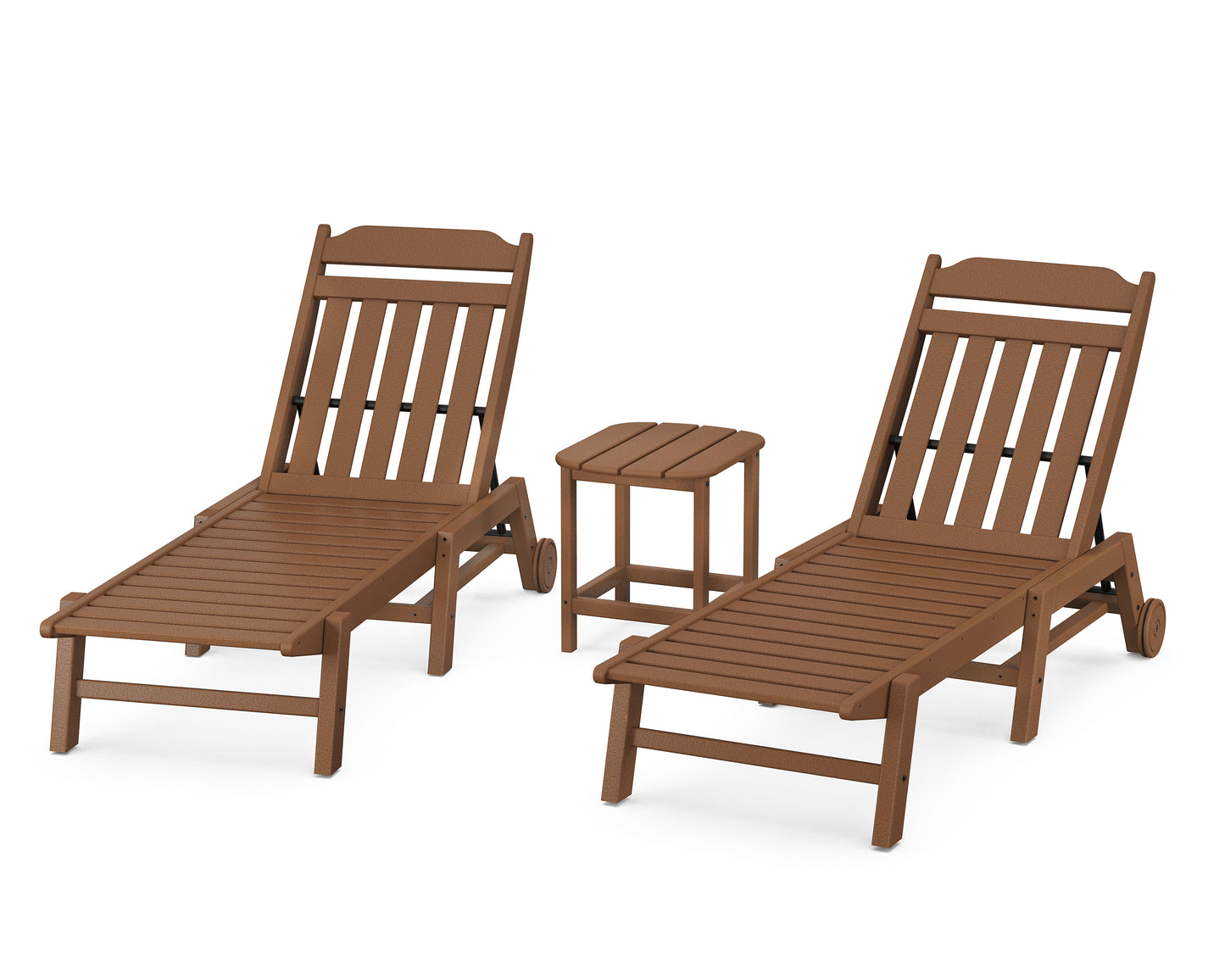 Cottage 3-Piece Chaise Set with Wheels