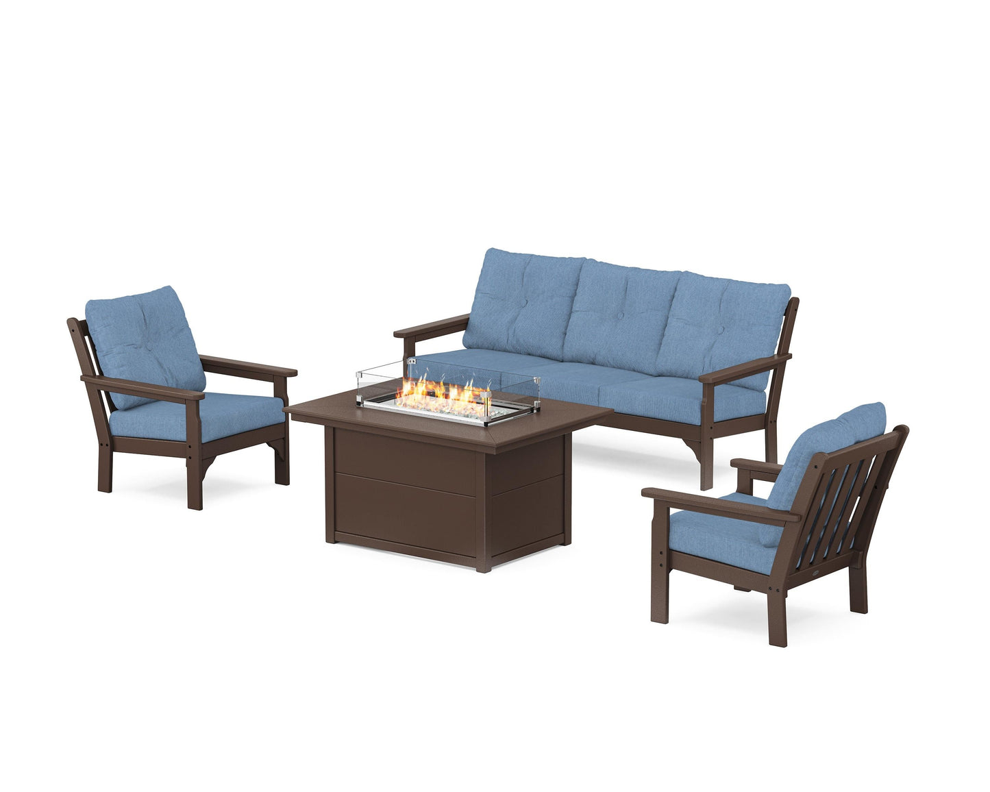 Vineyard Deep Seating Fire Pit Table Set