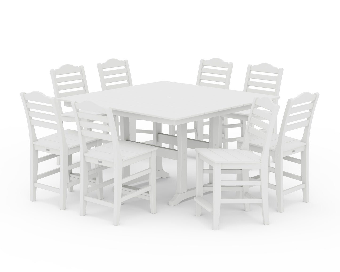 Savannah Side Chair 9-Piece Square Farmhouse Counter Set with Trestle Legs