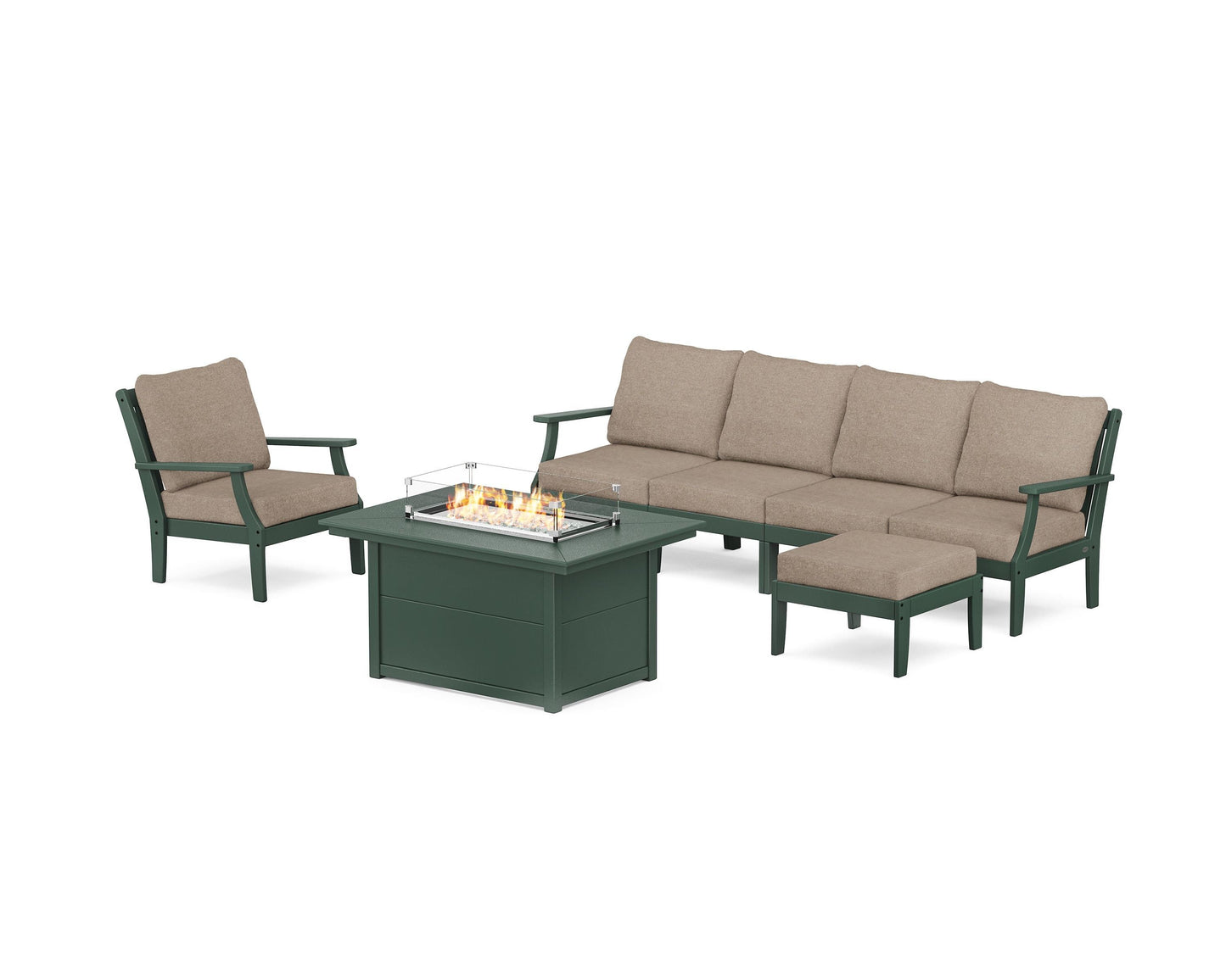 Braxton Sectional Lounge and Fire Pit Set