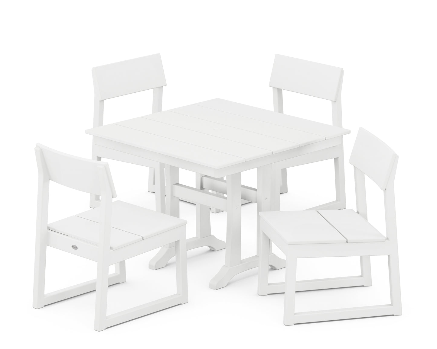 EDGE 5-Piece Farmhouse Trestle Side Chair Dining Set