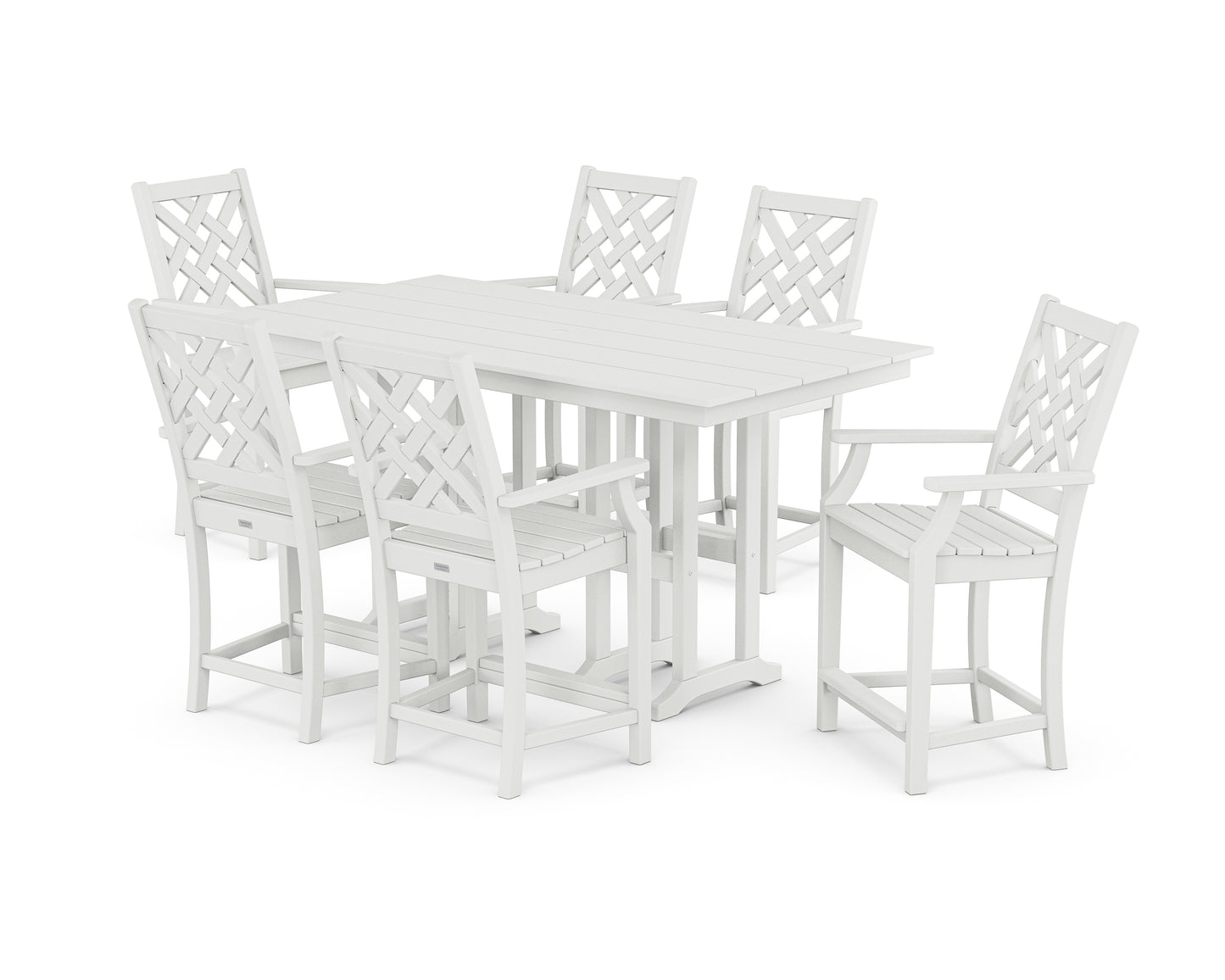 Wovendale Arm Chair 7-Piece Farmhouse Counter Set