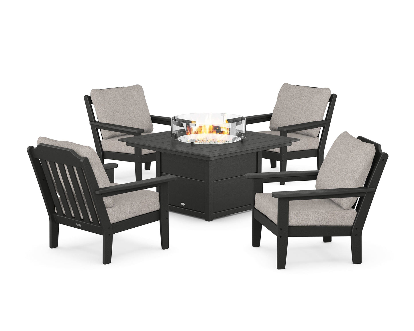 Cottage 5-Piece Deep Seating Set with Fire Pit Table
