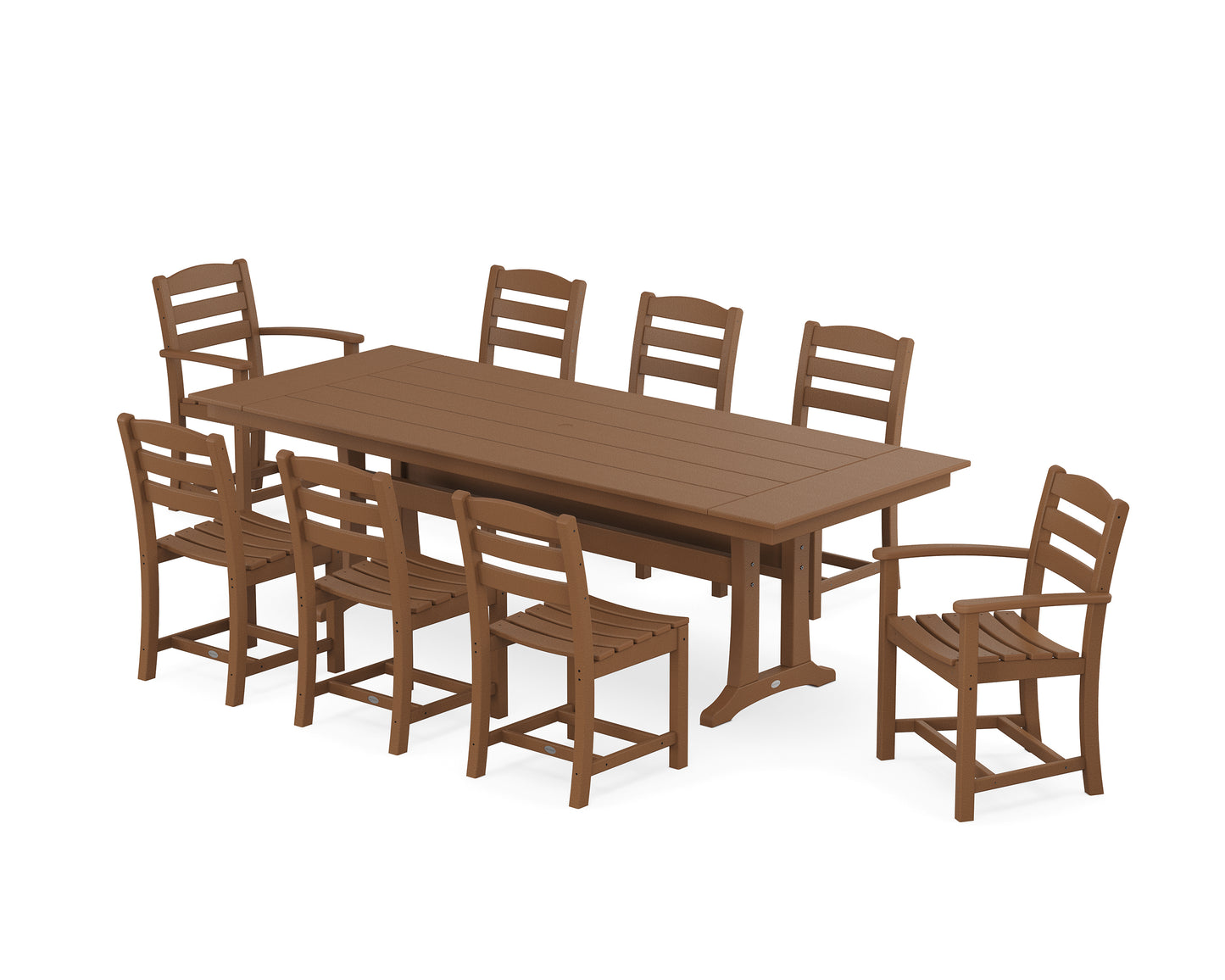 La Casa Caf‚ 9-Piece Farmhouse Dining Set with Trestle Legs
