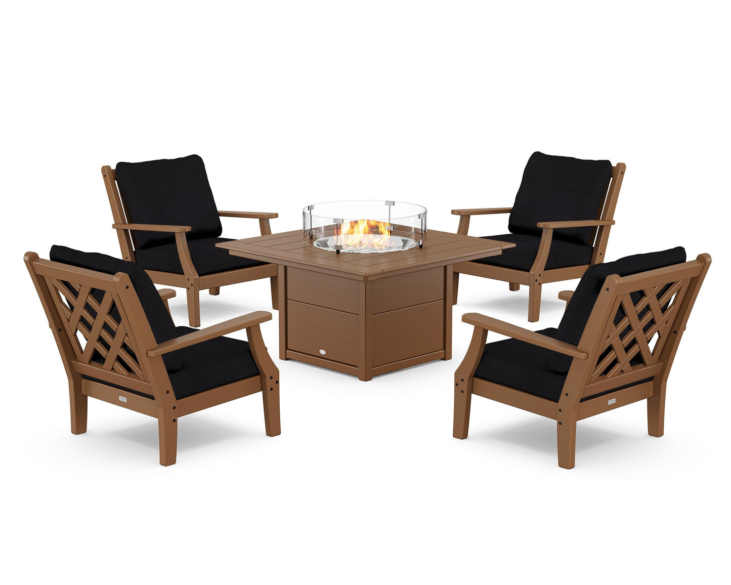 Wovendale 5-Piece Deep Seating Set with Fire Pit Table