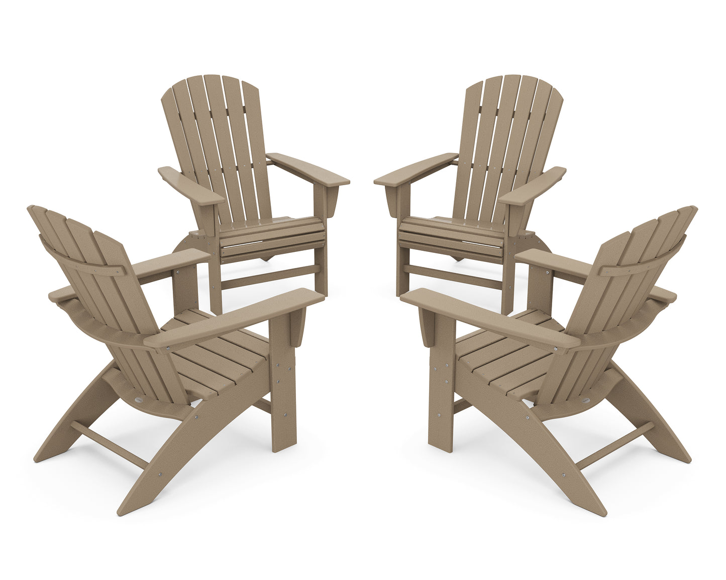 4-Piece Nautical Curveback Adirondack Chair Conversation Set
