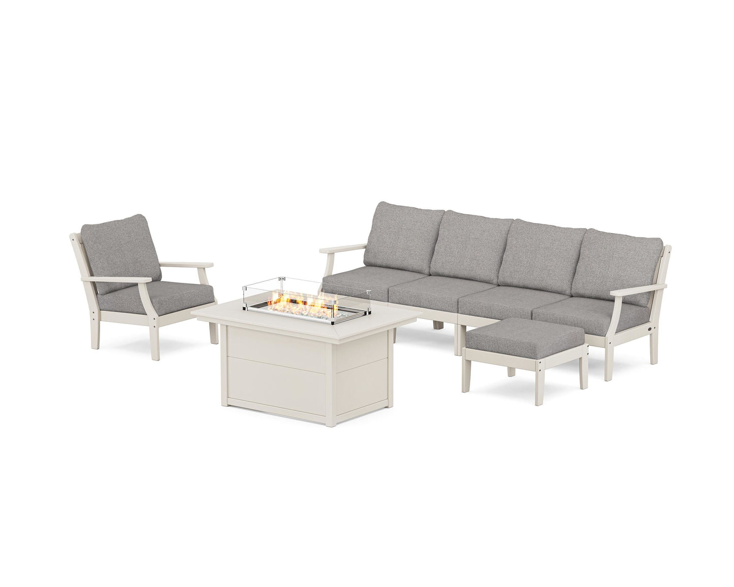Braxton Sectional Lounge and Fire Pit Set