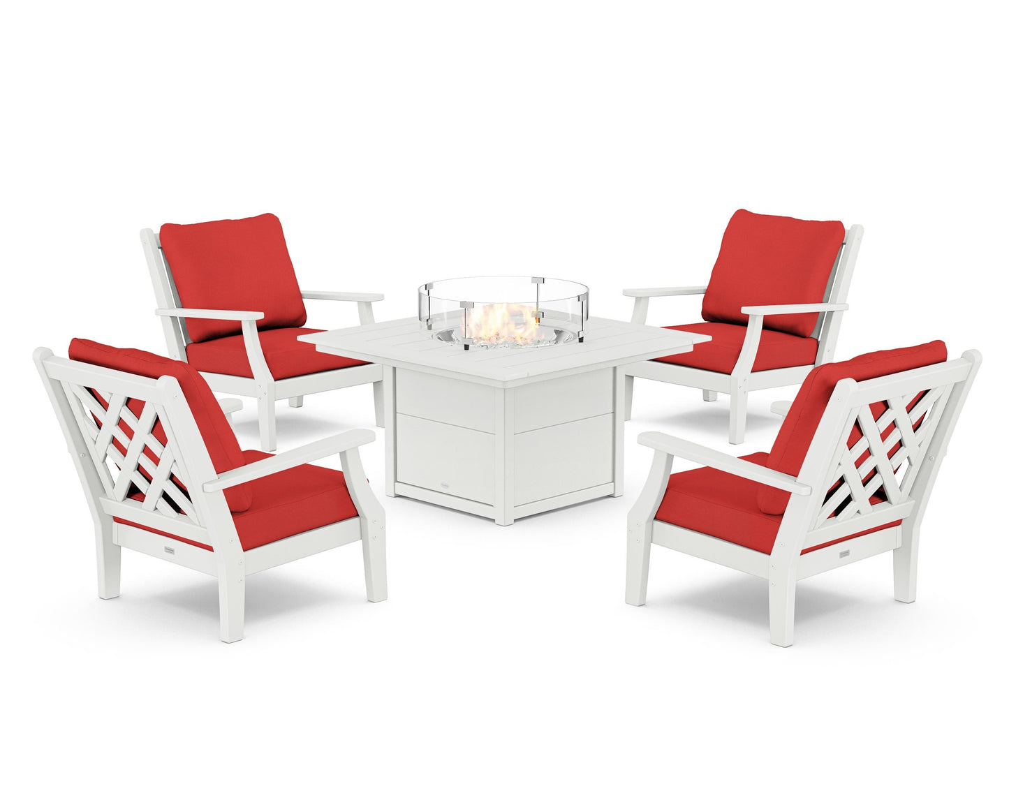 Wovendale 5-Piece Deep Seating Set with Fire Pit Table