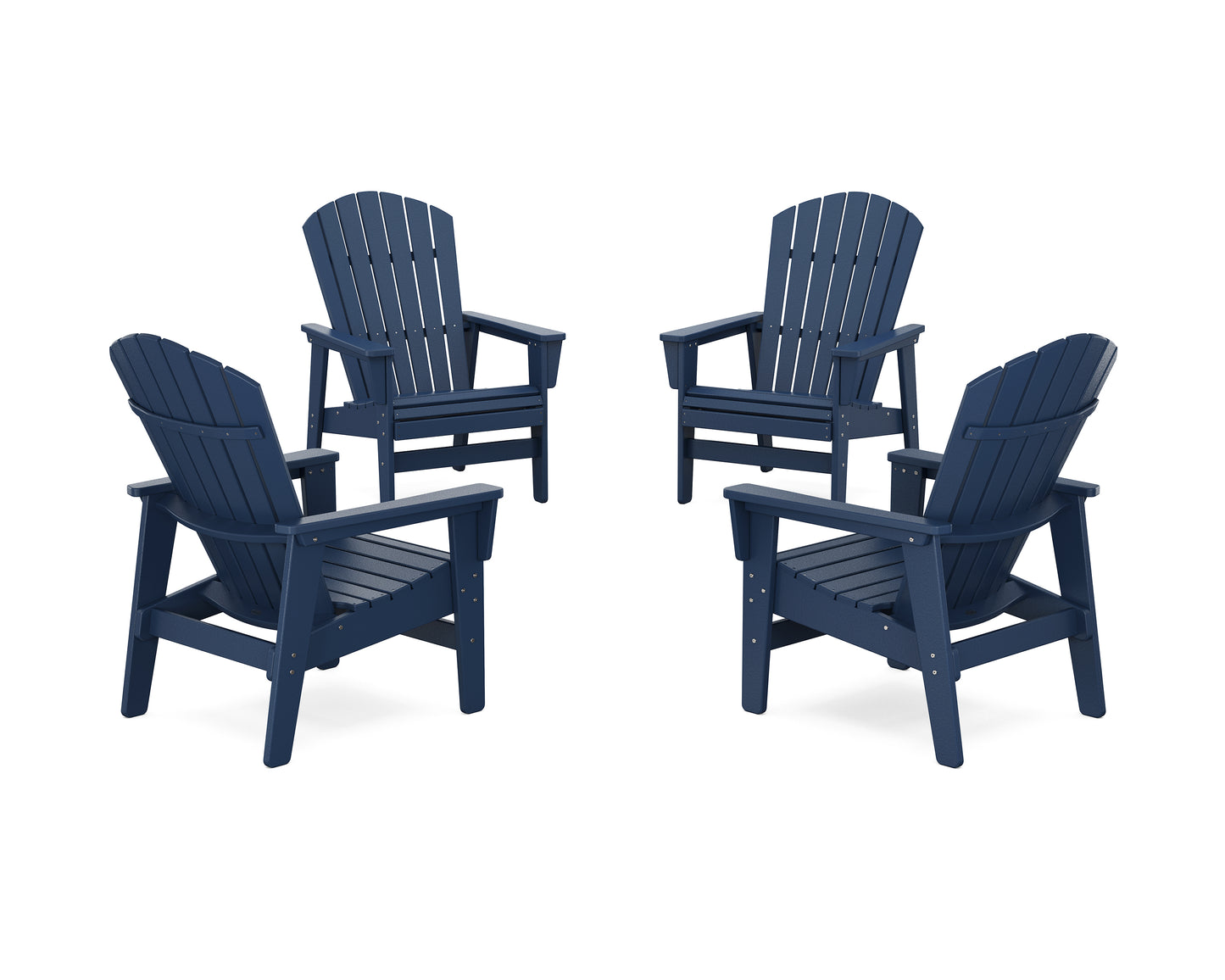 4-Piece Nautical Grand Upright Adirondack Chair Conversation Set
