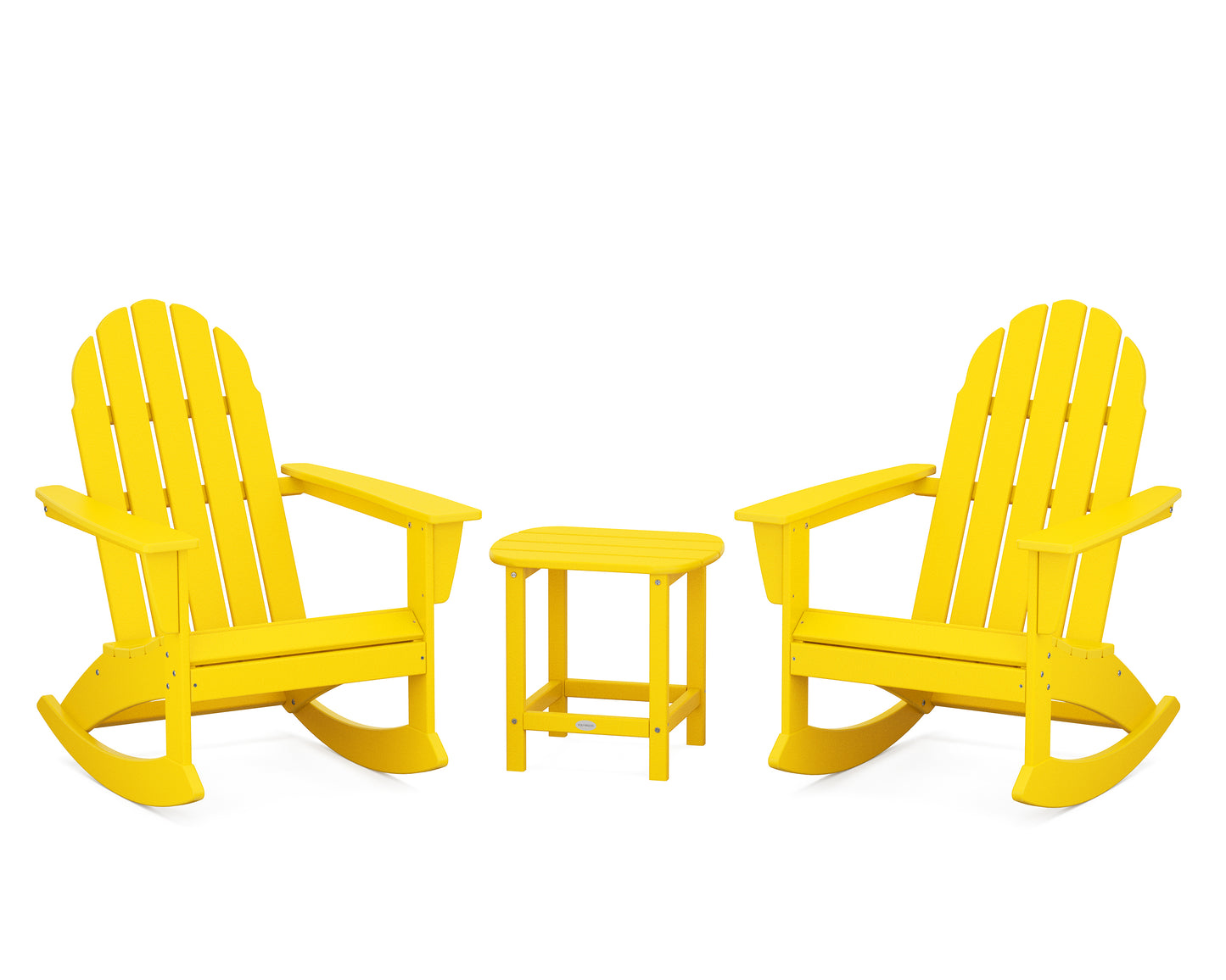 Vineyard 3-Piece Adirondack Rocking Chair Set with South Beach 18" Side Table