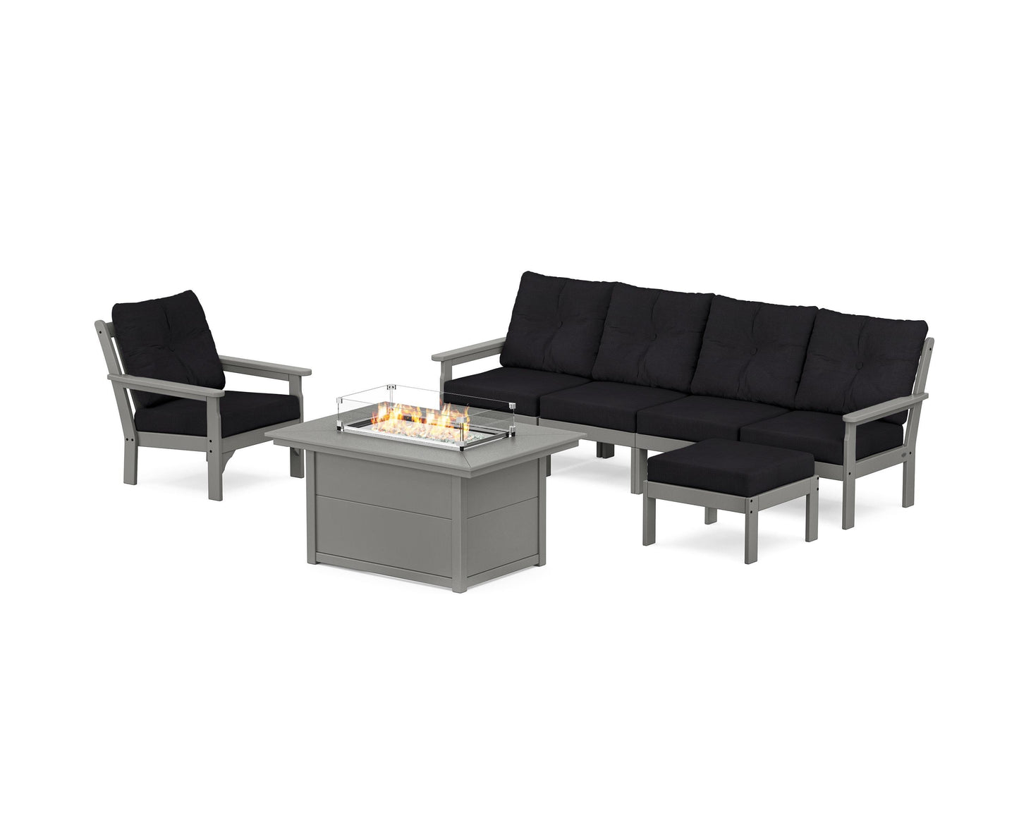 Vineyard Sectional Lounge and Fire Pit Set