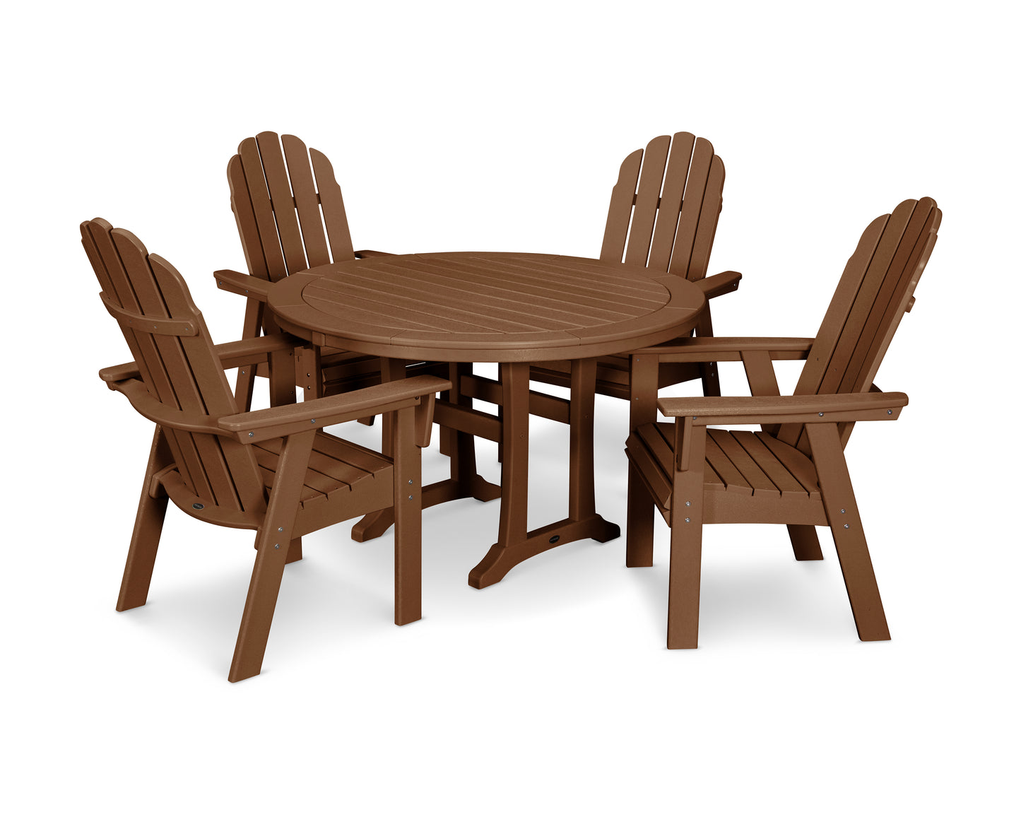 Vineyard Curveback Adirondack 5-Piece Nautical Trestle Dining Set
