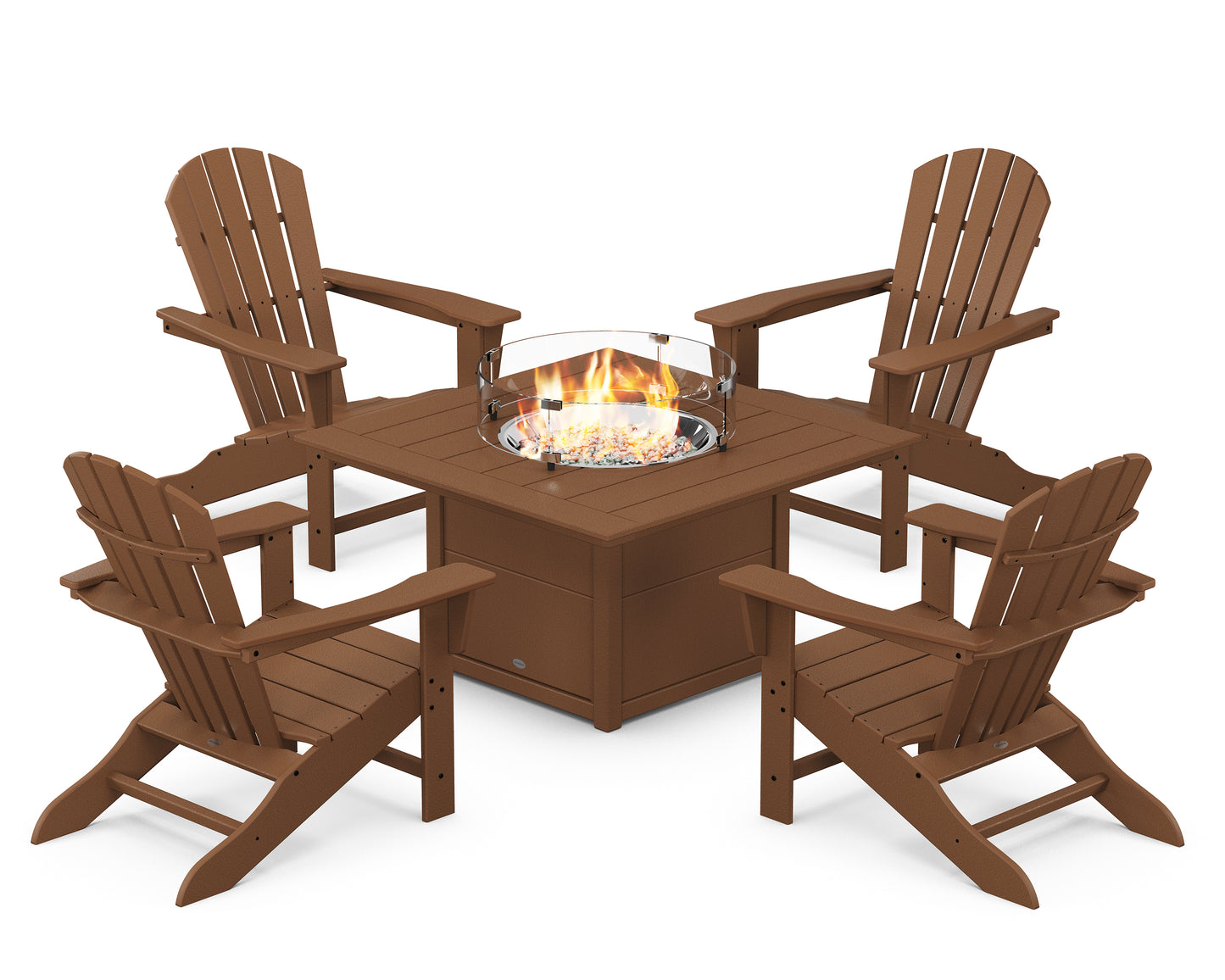 Palm Coast 5-Piece Adirondack Chair Conversation Set with Fire Pit Table
