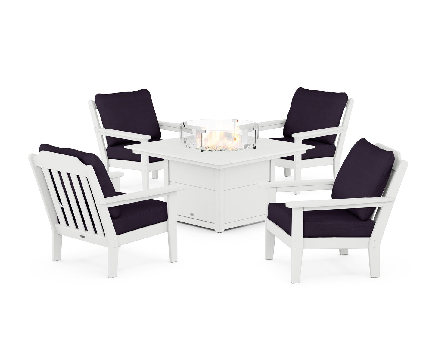 Cottage 5-Piece Deep Seating Set with Fire Pit Table
