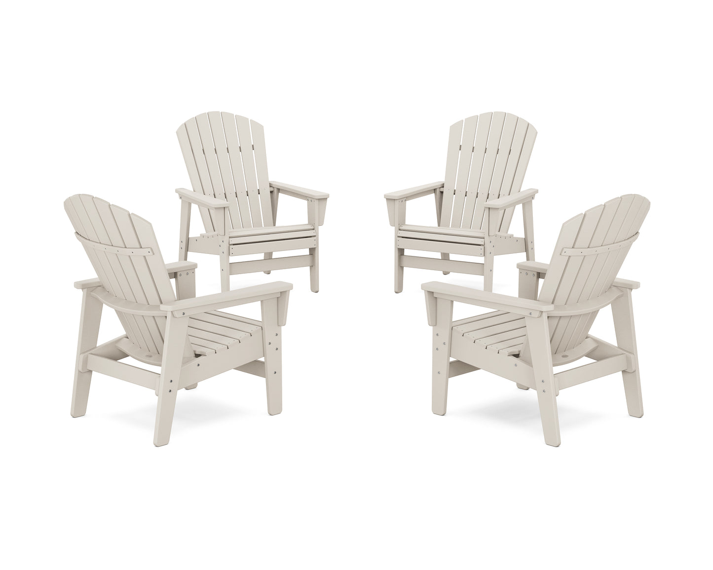 4-Piece Nautical Grand Upright Adirondack Chair Conversation Set
