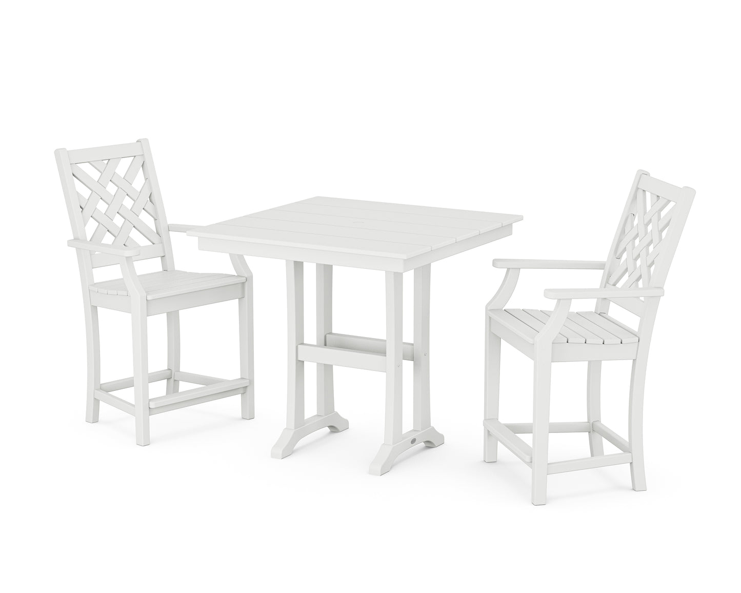 Wovendale 3-Piece Farmhouse Counter Set with Trestle Legs