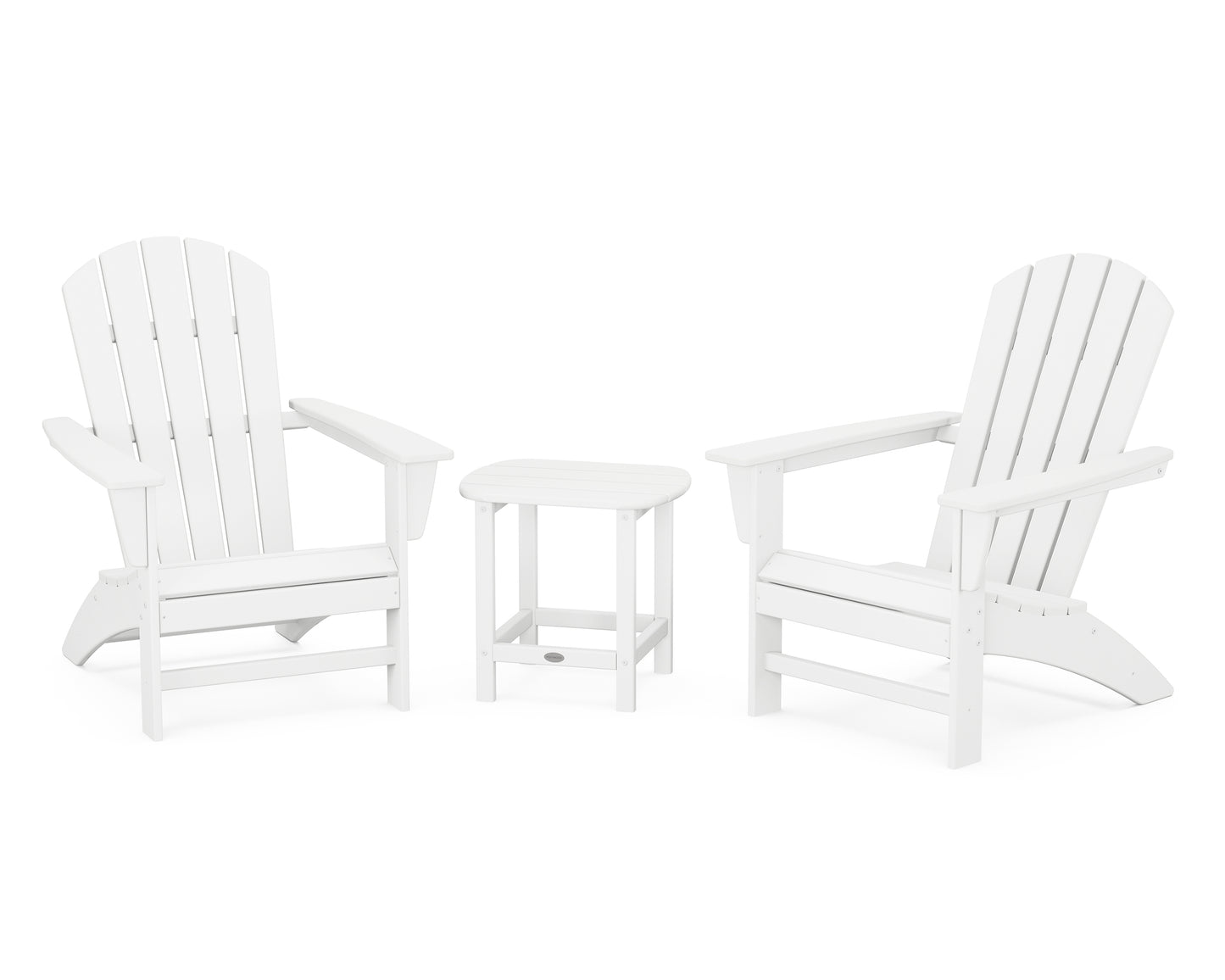 Nautical 3-Piece Adirondack Set with South Beach 18" Side Table