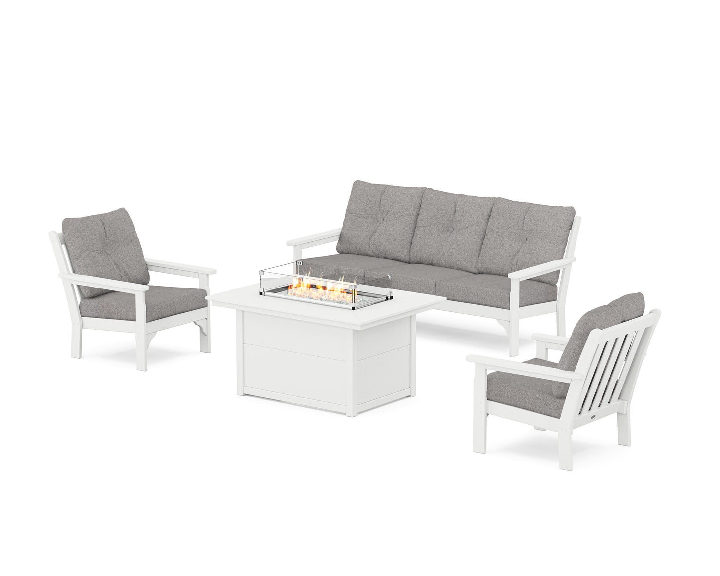 Vineyard Deep Seating Fire Pit Table Set