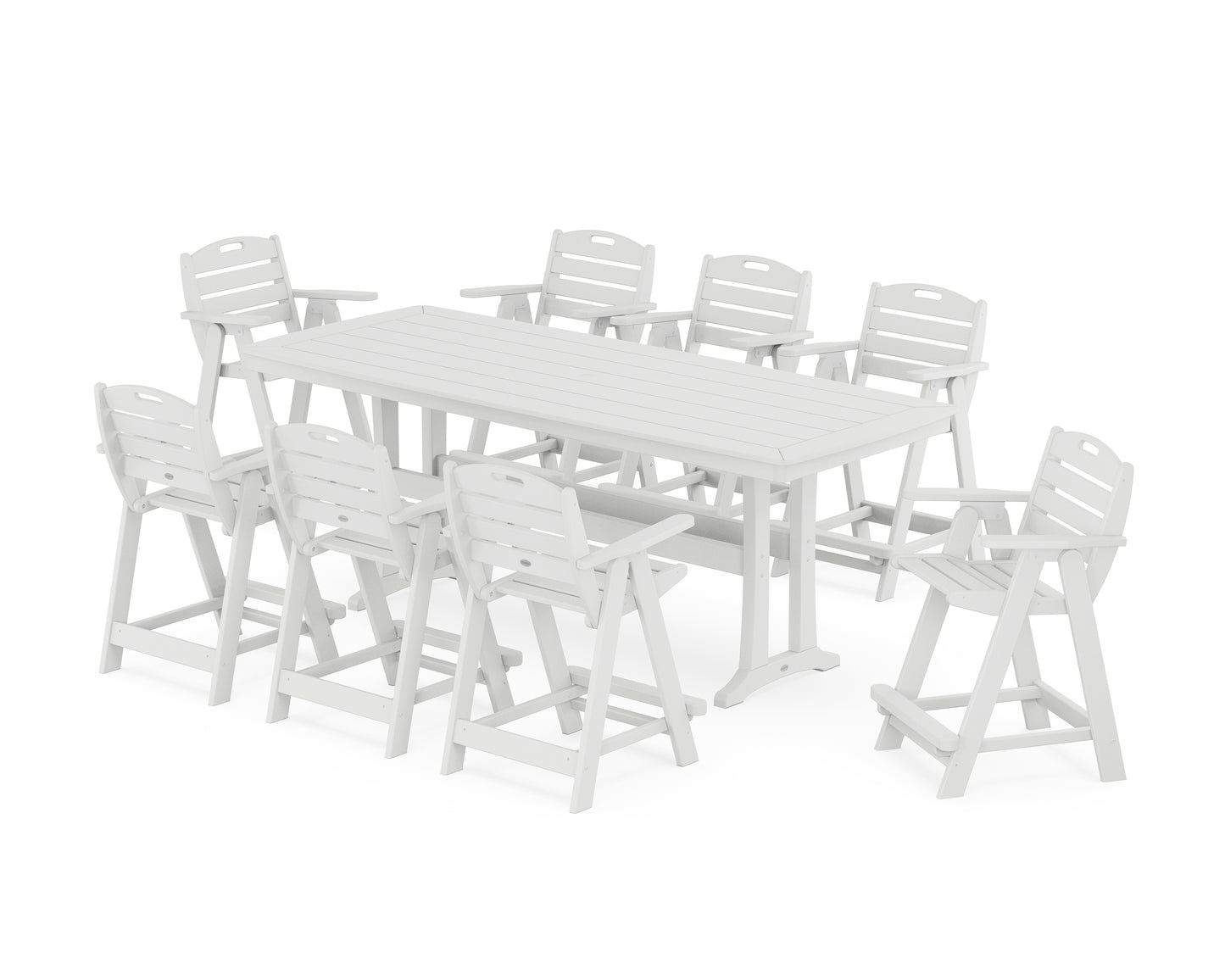 Nautical 9-Piece Counter Set with Trestle Legs